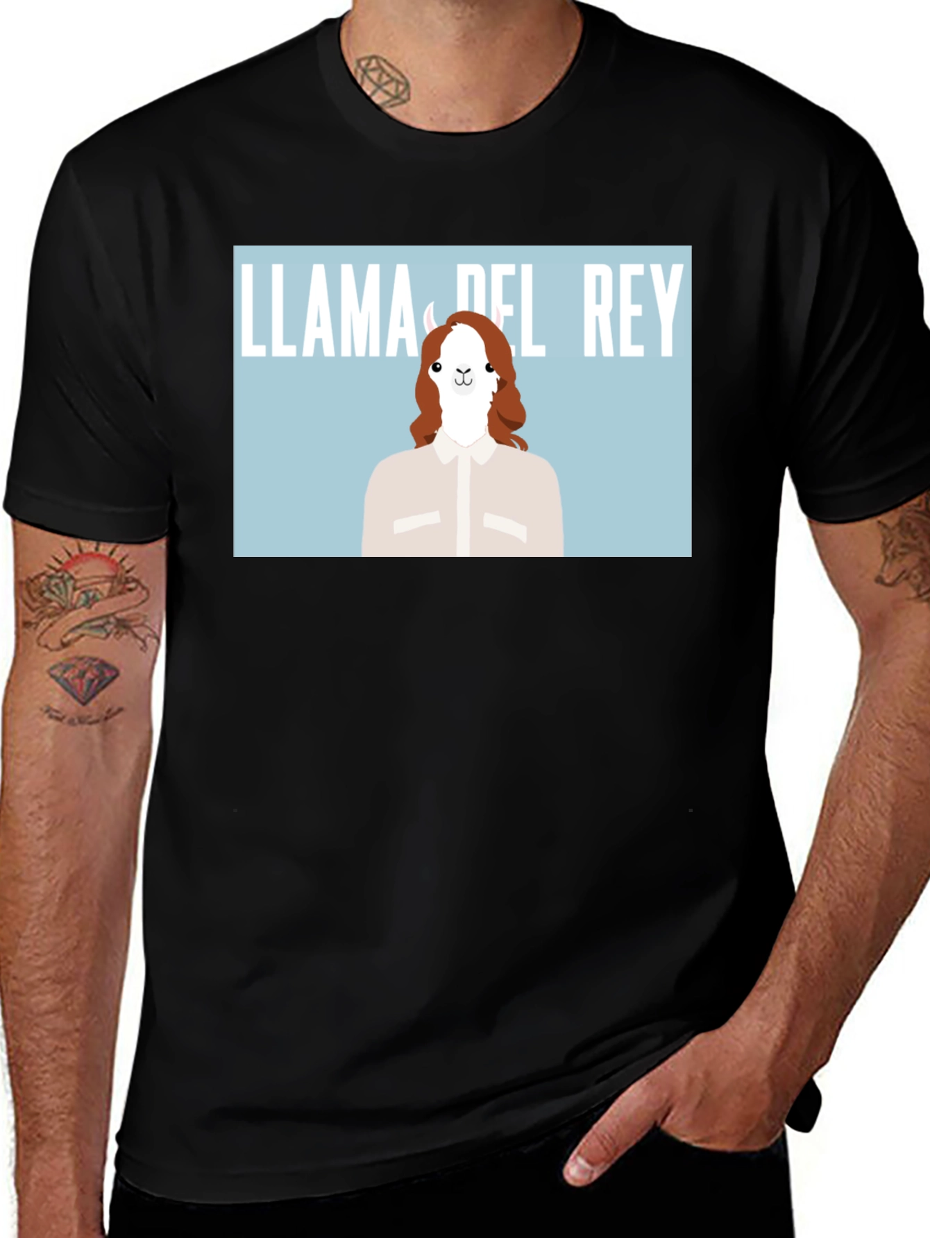 Variant 20 of Llama Del Rey Funny Graphic T-Shirt