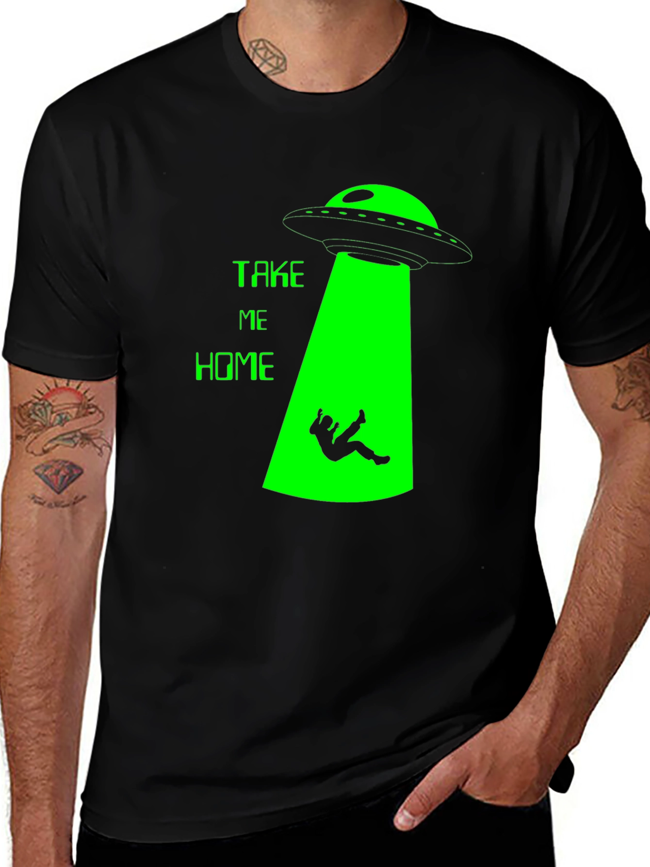 UFO Abduction T-Shirt - Take Me Home Alien Graphic Tee