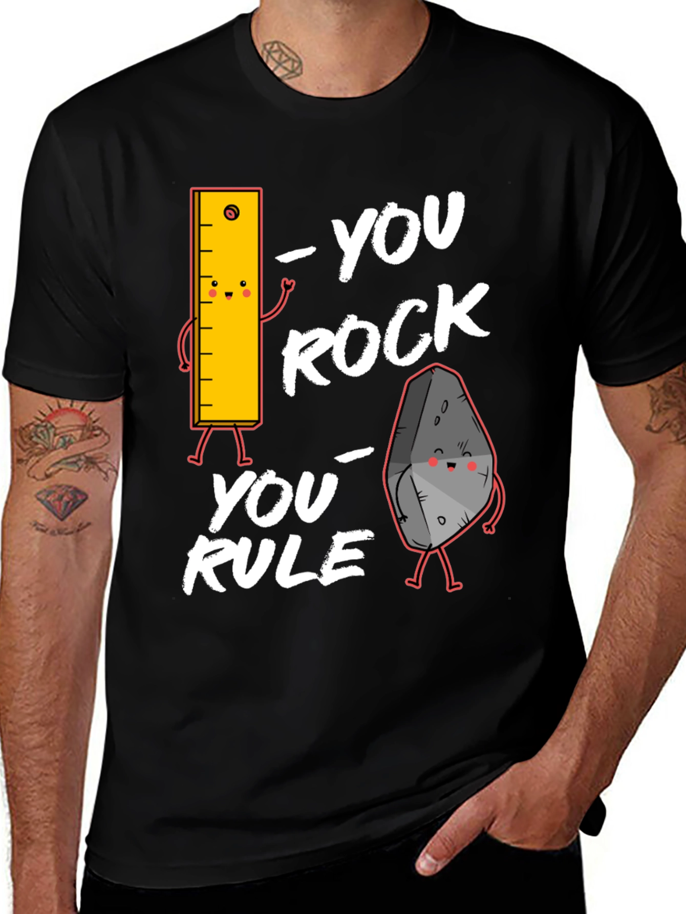 Variant 2 of You Rock You Rule T-Shirt Pun Tee