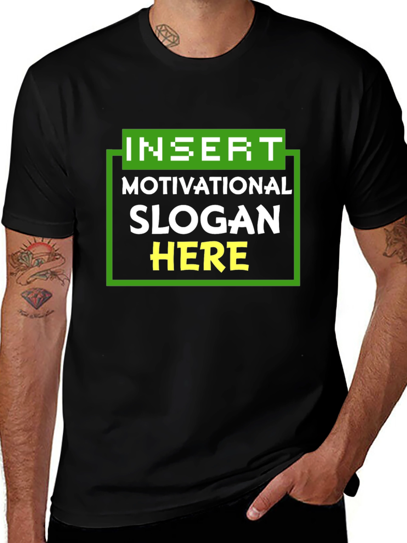 Black Motivational Slogan T-Shirt - Black main image