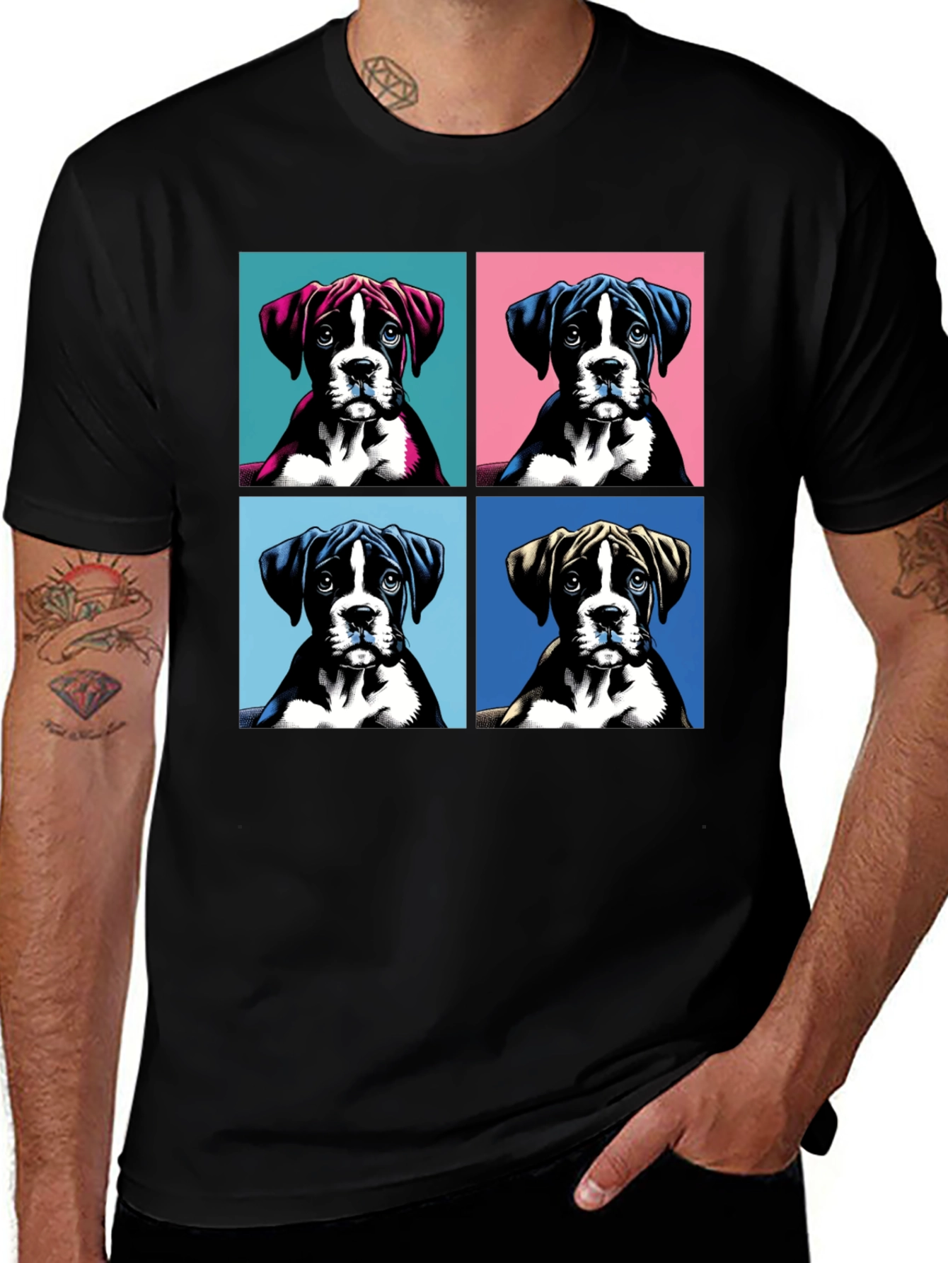 Variant 22 of Boxer Dog Pop Art T-Shirt - Unique Graphic Tee