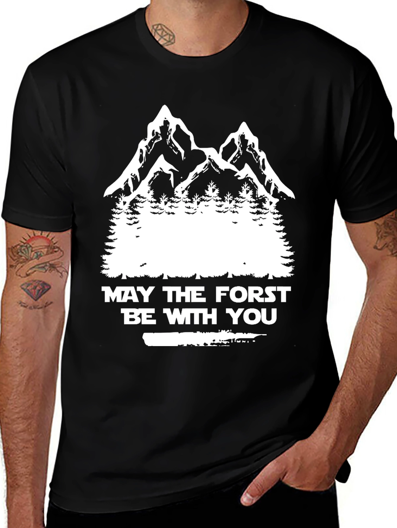 Black May the Forst Be With You T-Shirt main image