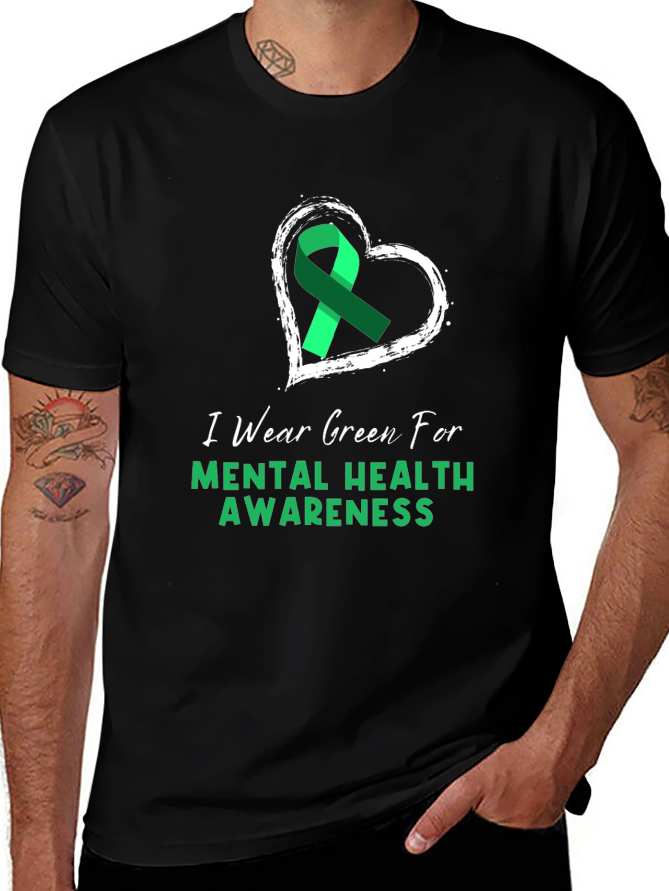 Green Ribbon Mental Health Awareness T-Shirt