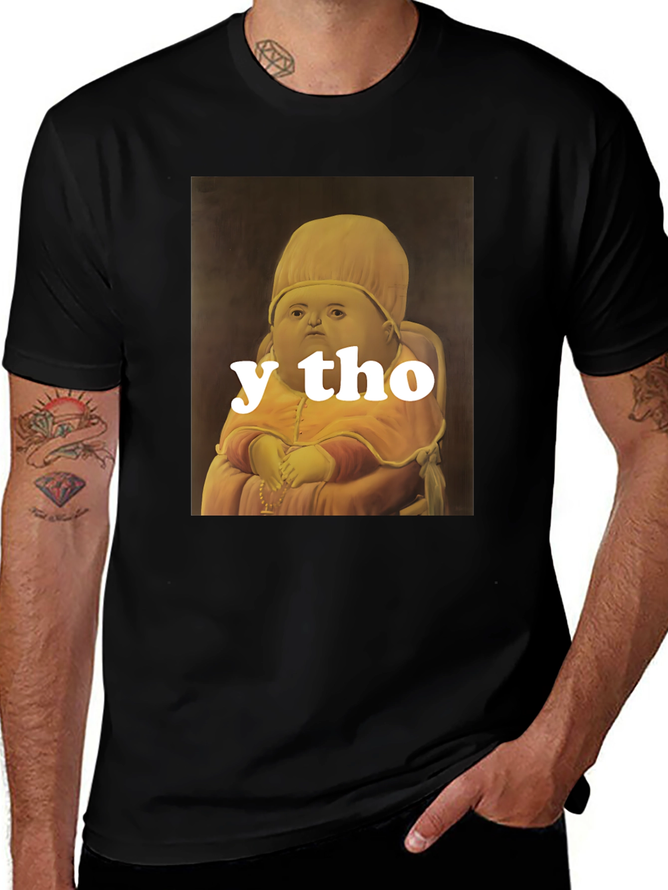 Variant 26 of Y Tho Meme Graphic Tee - Unisex Cotton Blend T-Shirt