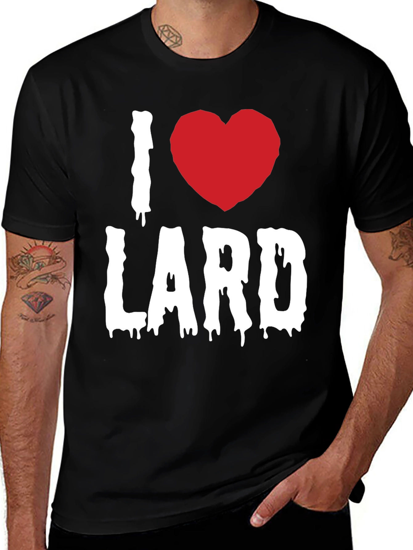 Variant 3 of I Love Lard Graphic Tee - Black