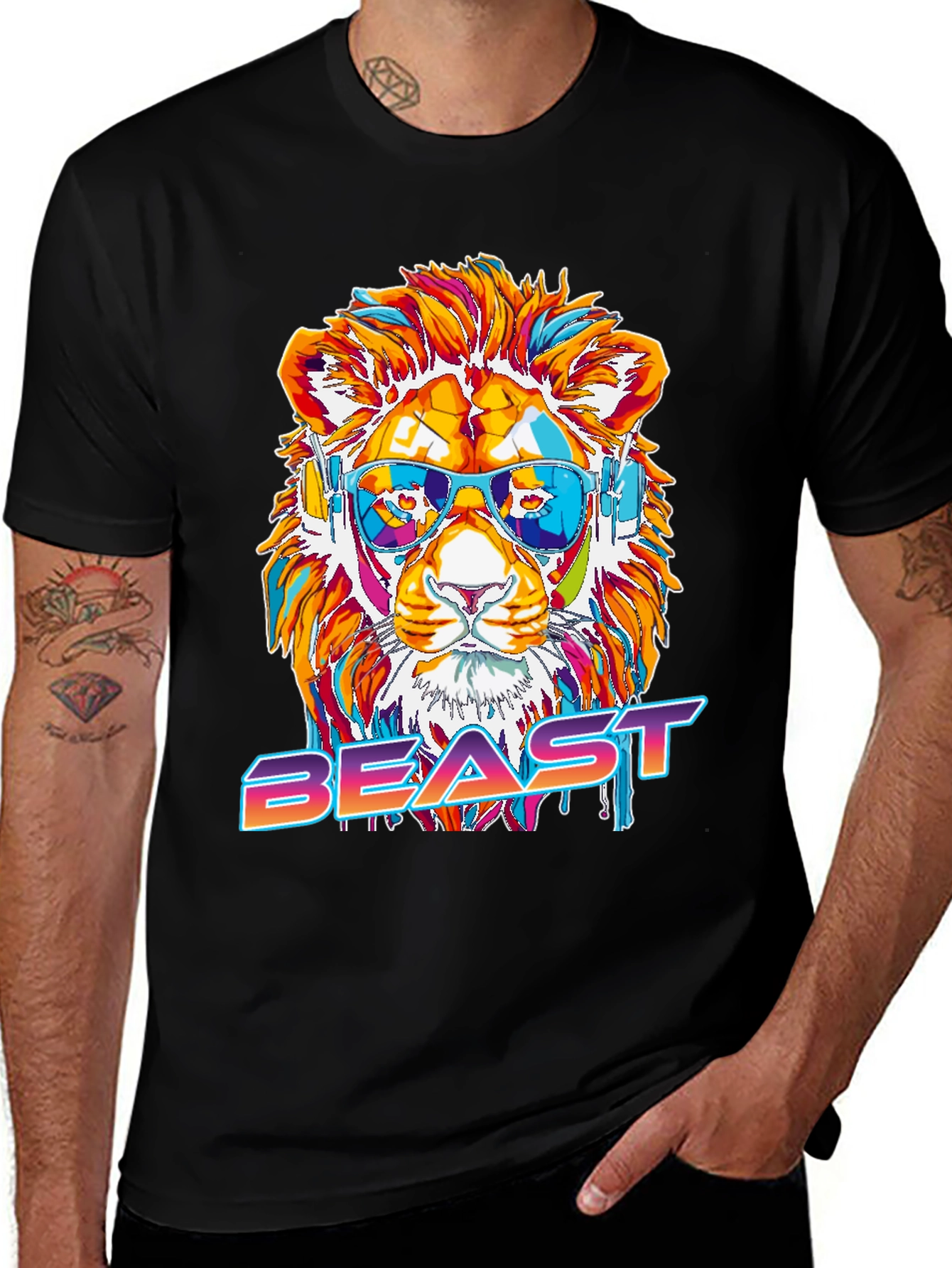 Variant 20 of Cool Lion Beast Graphic Tee