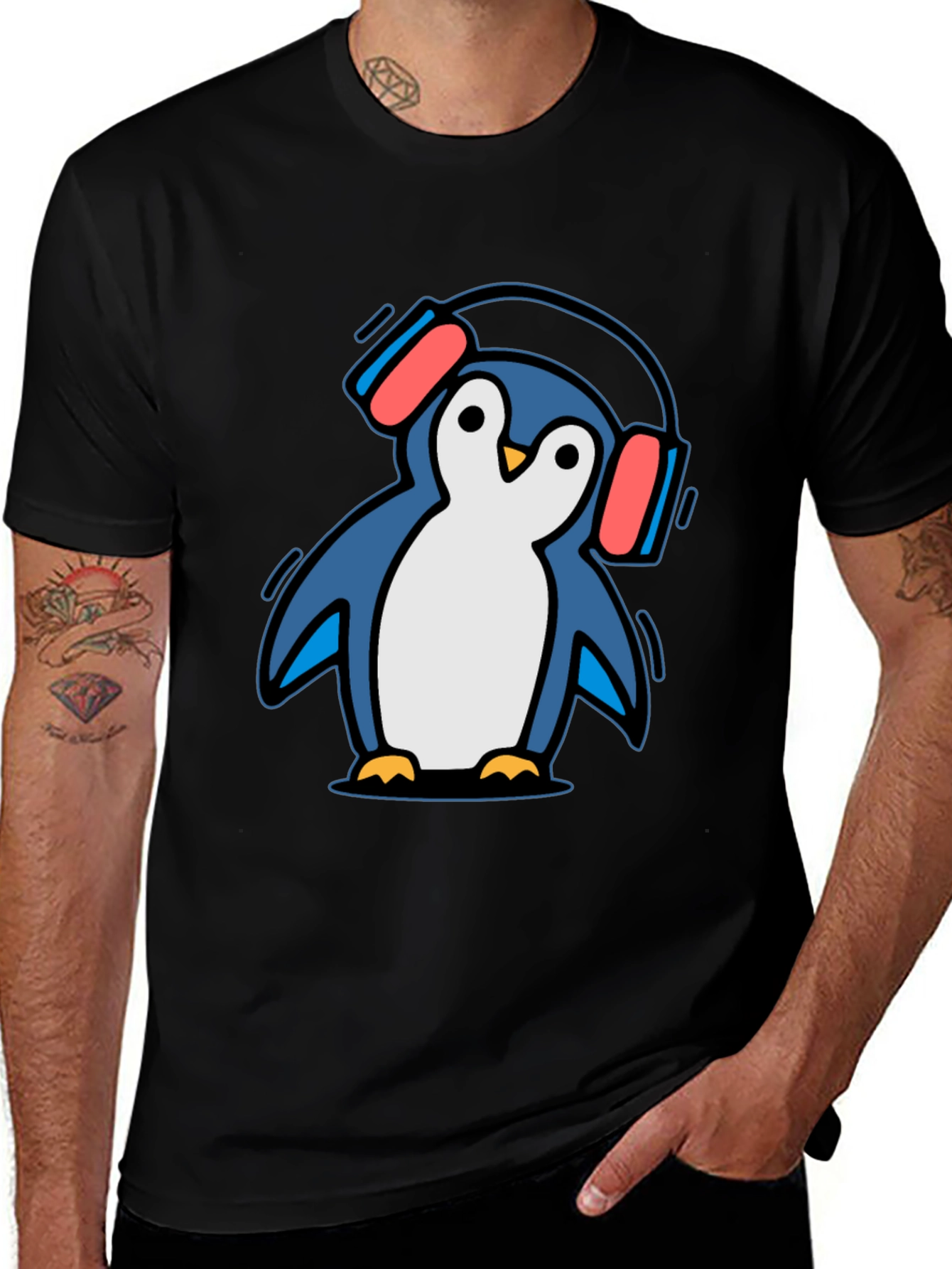 Variant 11 of Penguin DJ Graphic Tee - Cool Cartoon T-Shirt