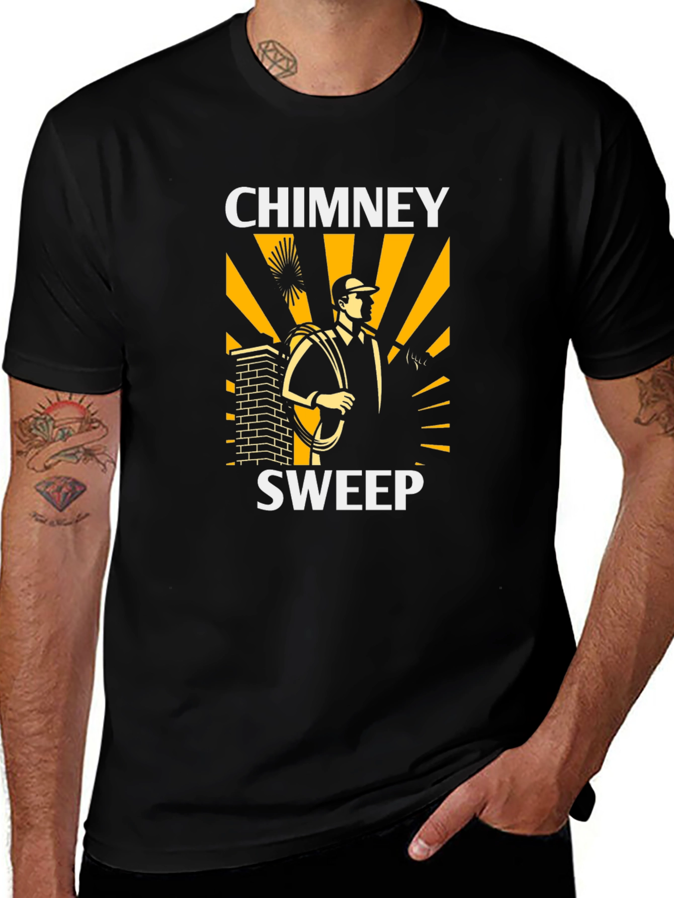 Variant 4 of Chimney Sweep Graphic T-Shirt - Black