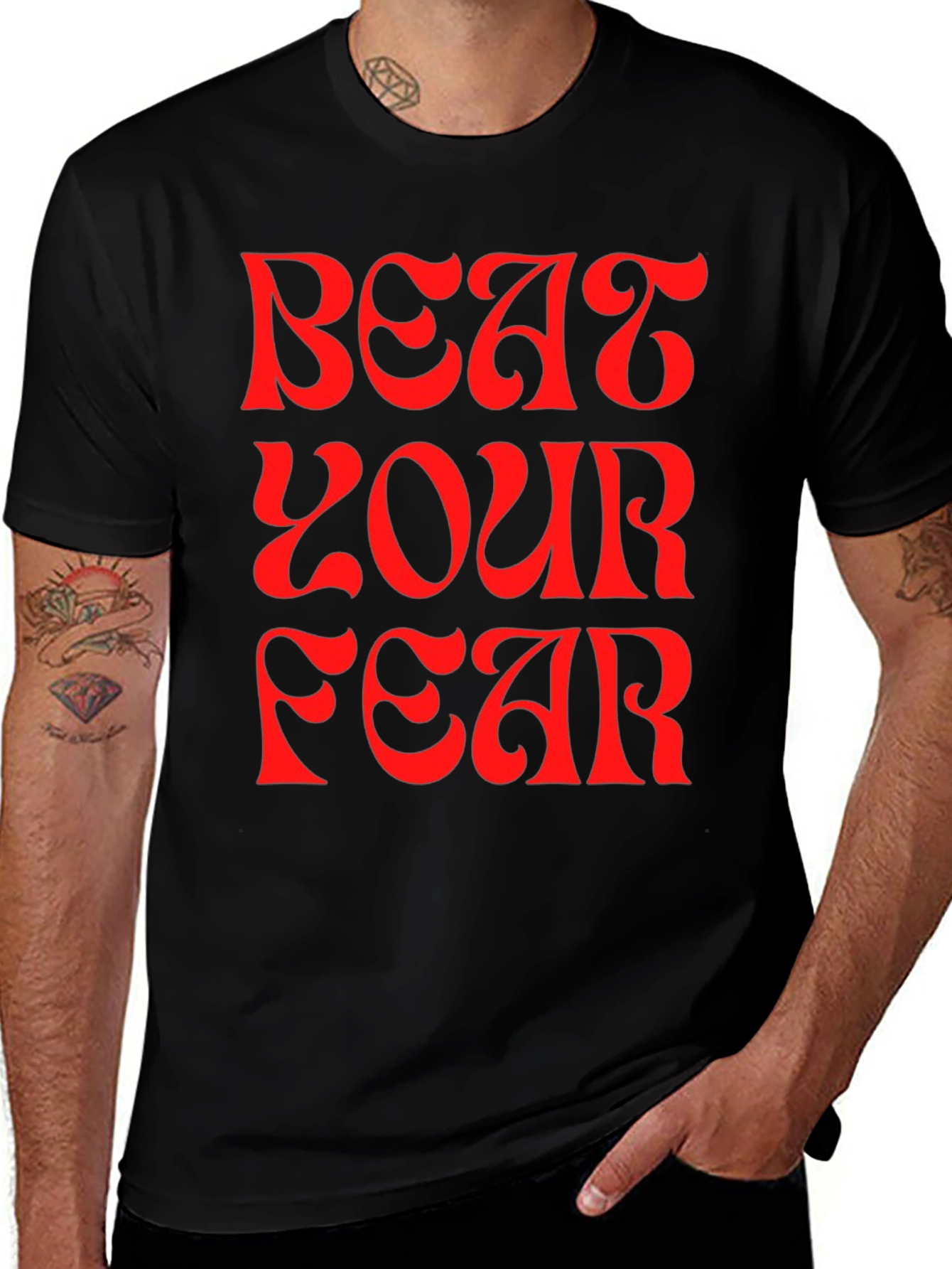 Variant 26 of Beat Your Fear Graphic Tee - Motivational
