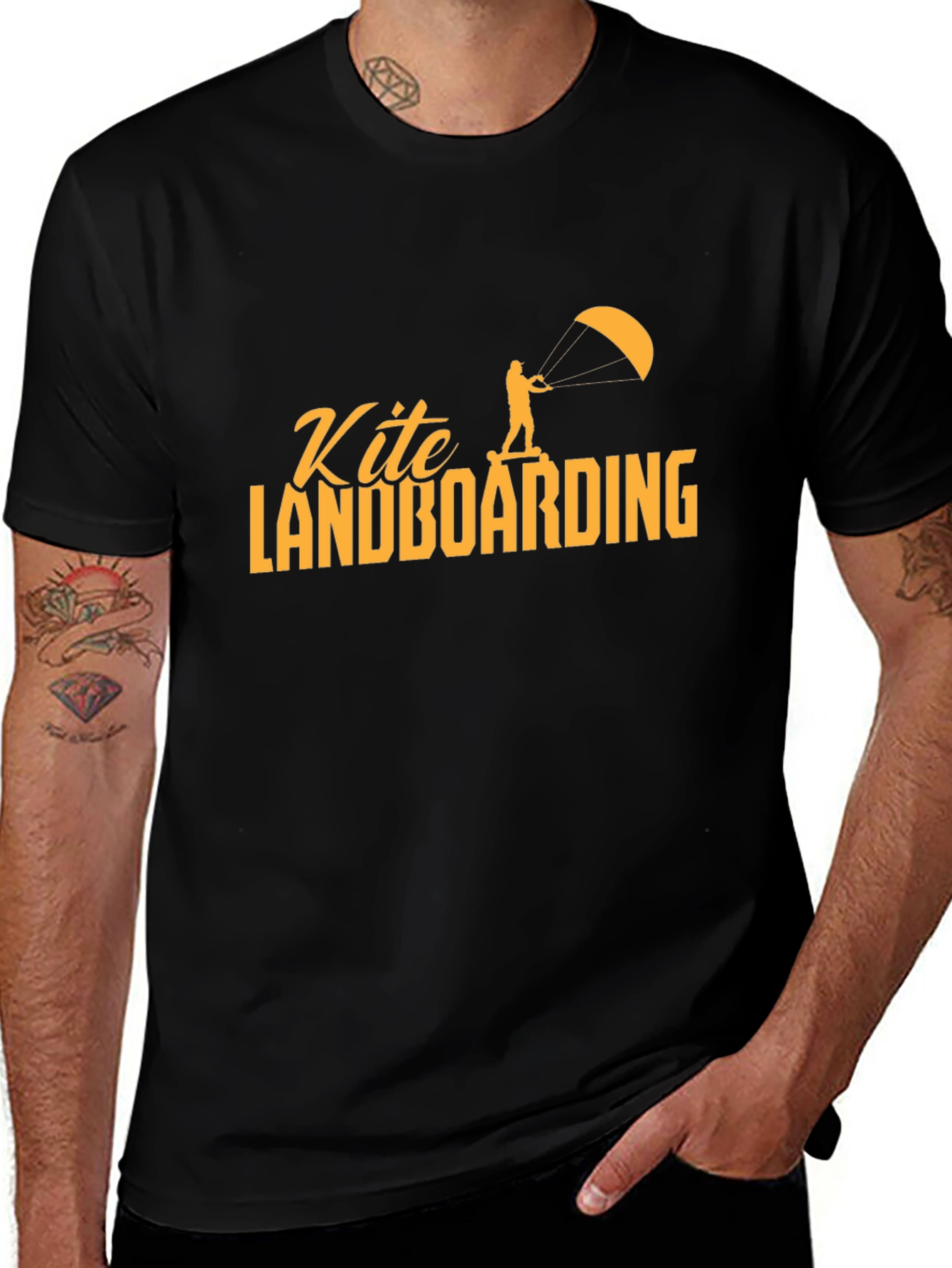 Variant 11 of Kite Landboarding Graphic Tee - Black T-Shirt