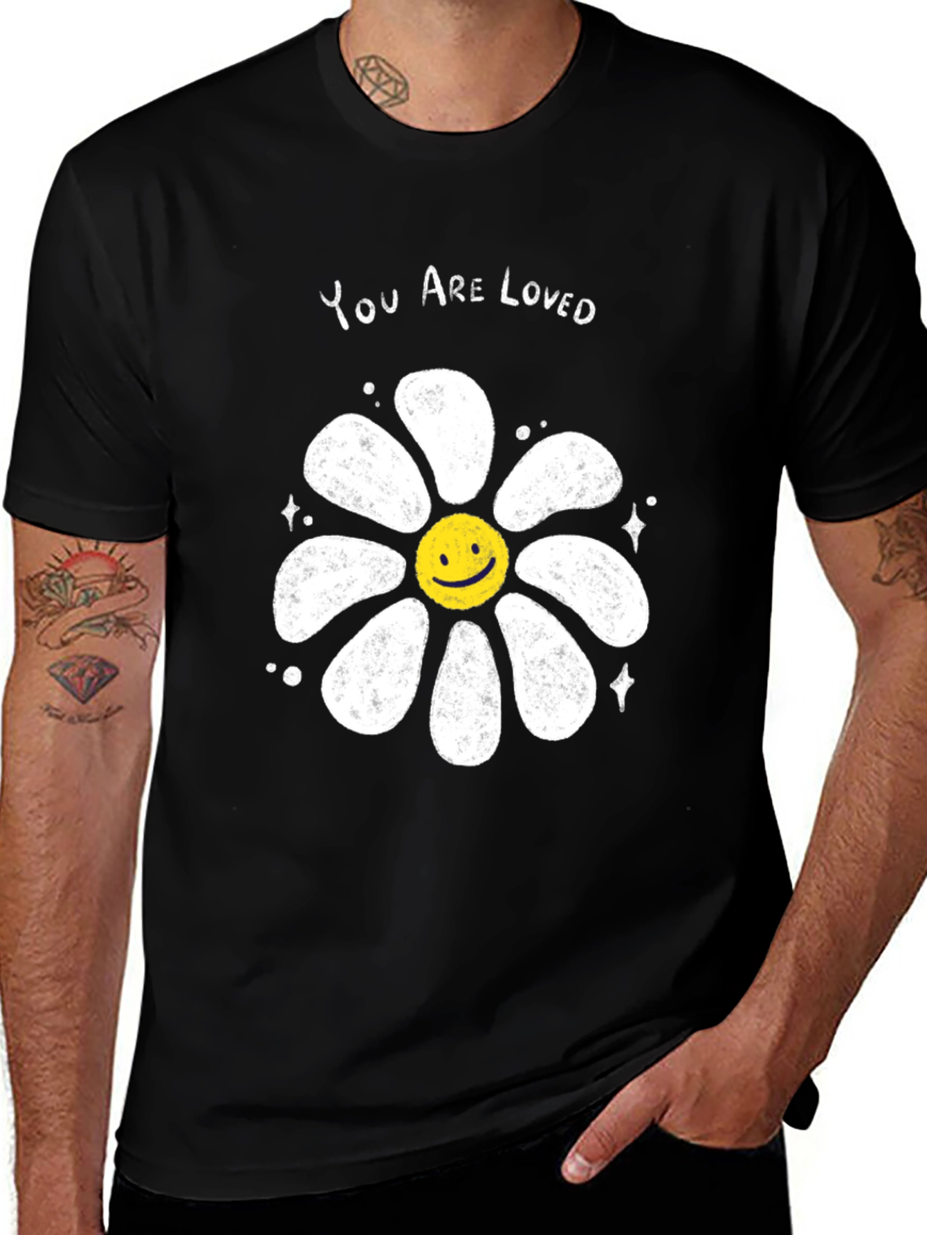 Variant 10 of You Are Loved Graphic Tee - Smiley Flower