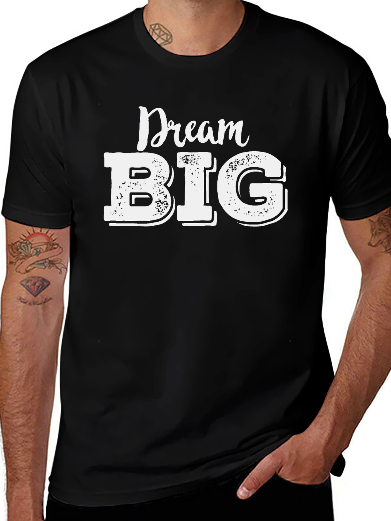 Variant 15 of Dream Big Graphic Tee - Motivational Black T-Shirt