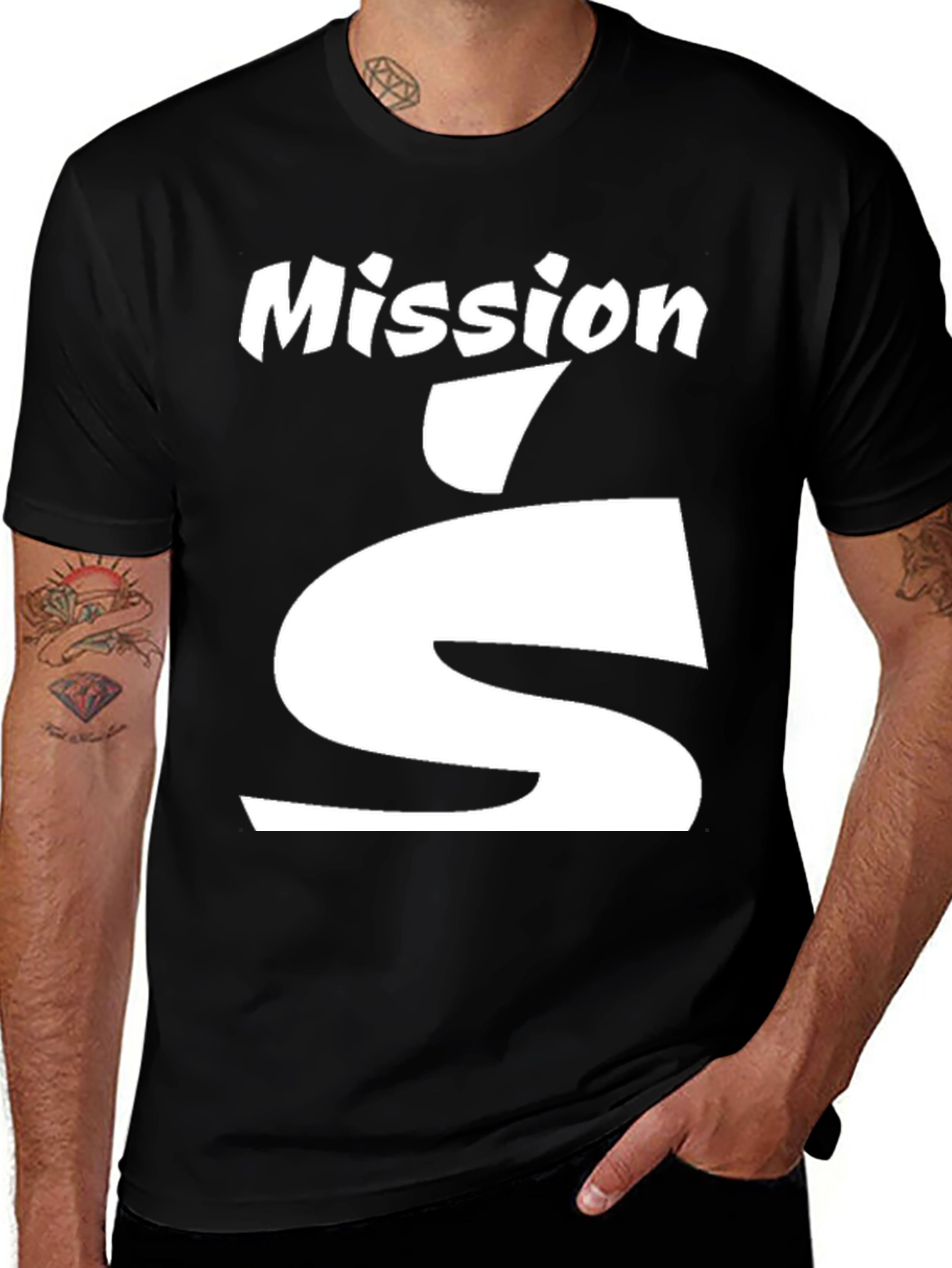 Variant 4 of Mission S Black T-Shirt - Stylish Graphic Tee