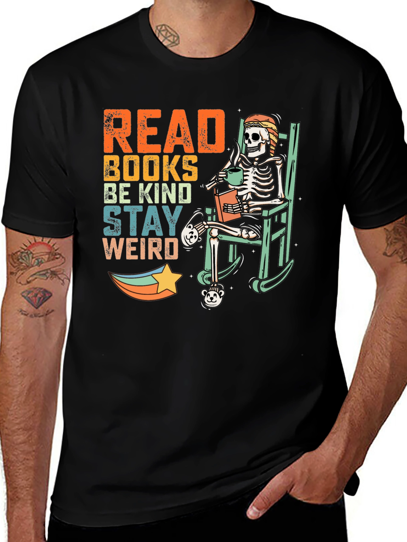Variant 29 of Read Books Be Kind Stay Weird T-Shirt
