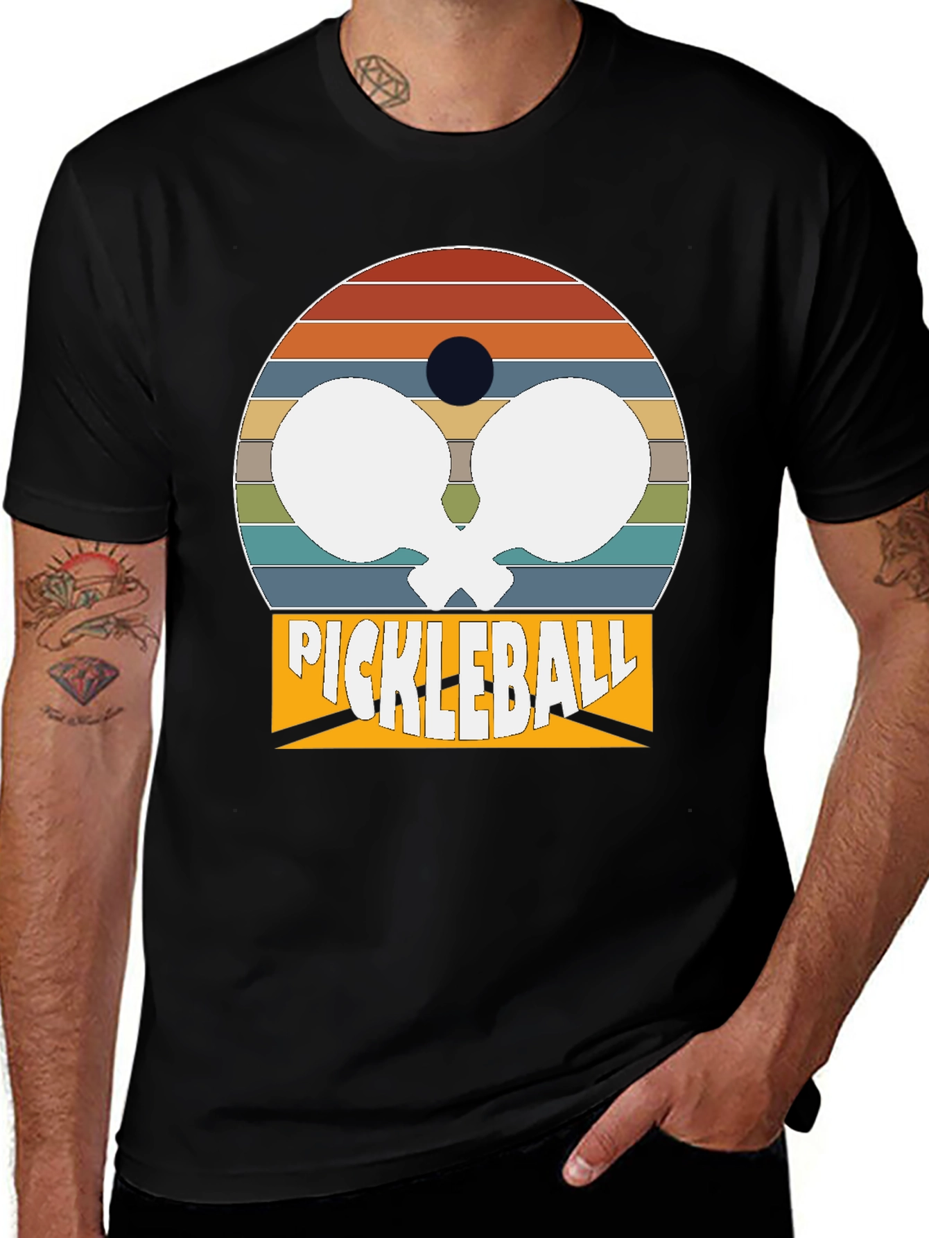 Variant 6 of Pickleball Retro Sunset T-Shirt
