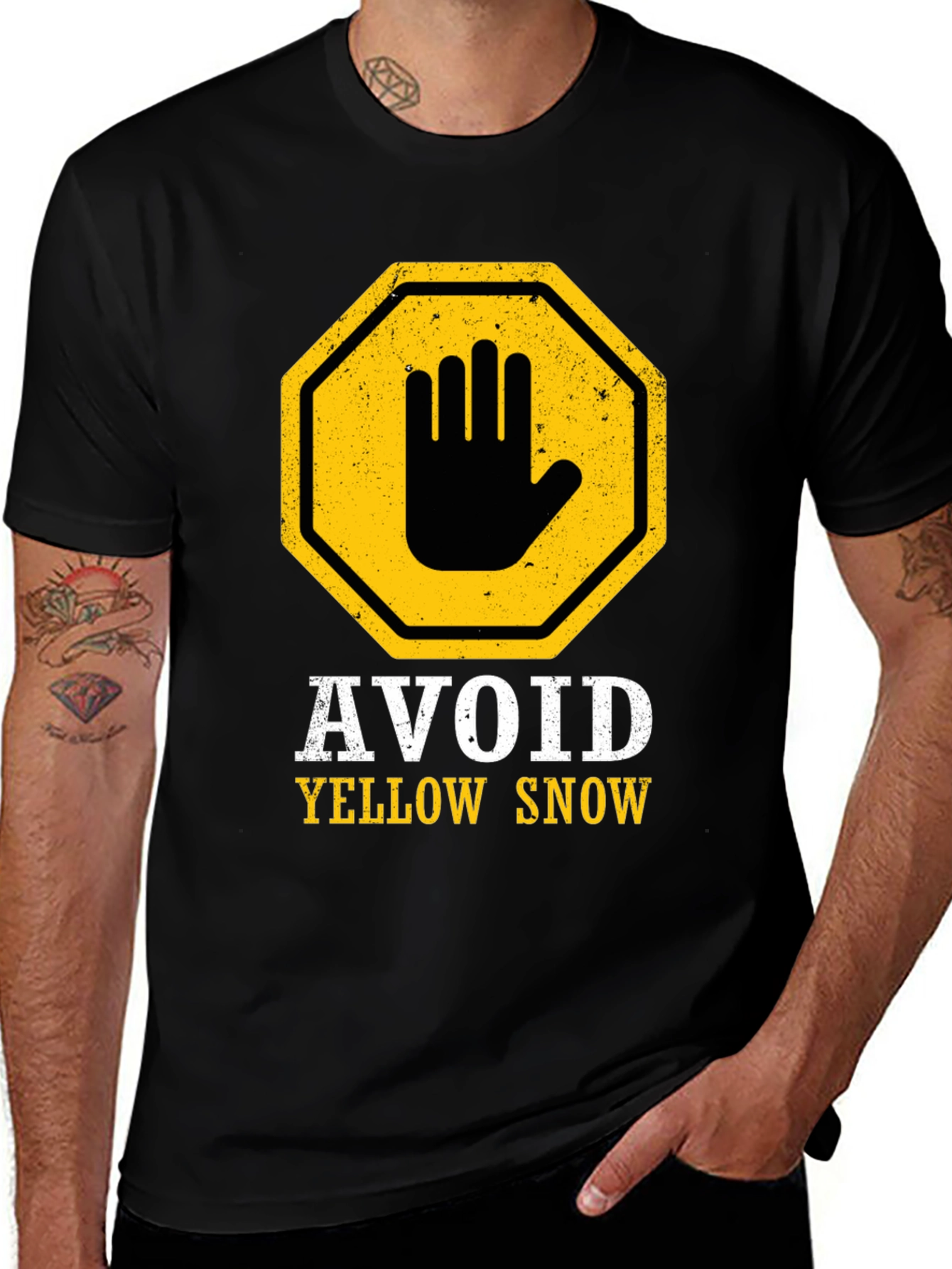 Variant 23 of Avoid Yellow Snow Graphic Tee - Funny Warning T-Shirt