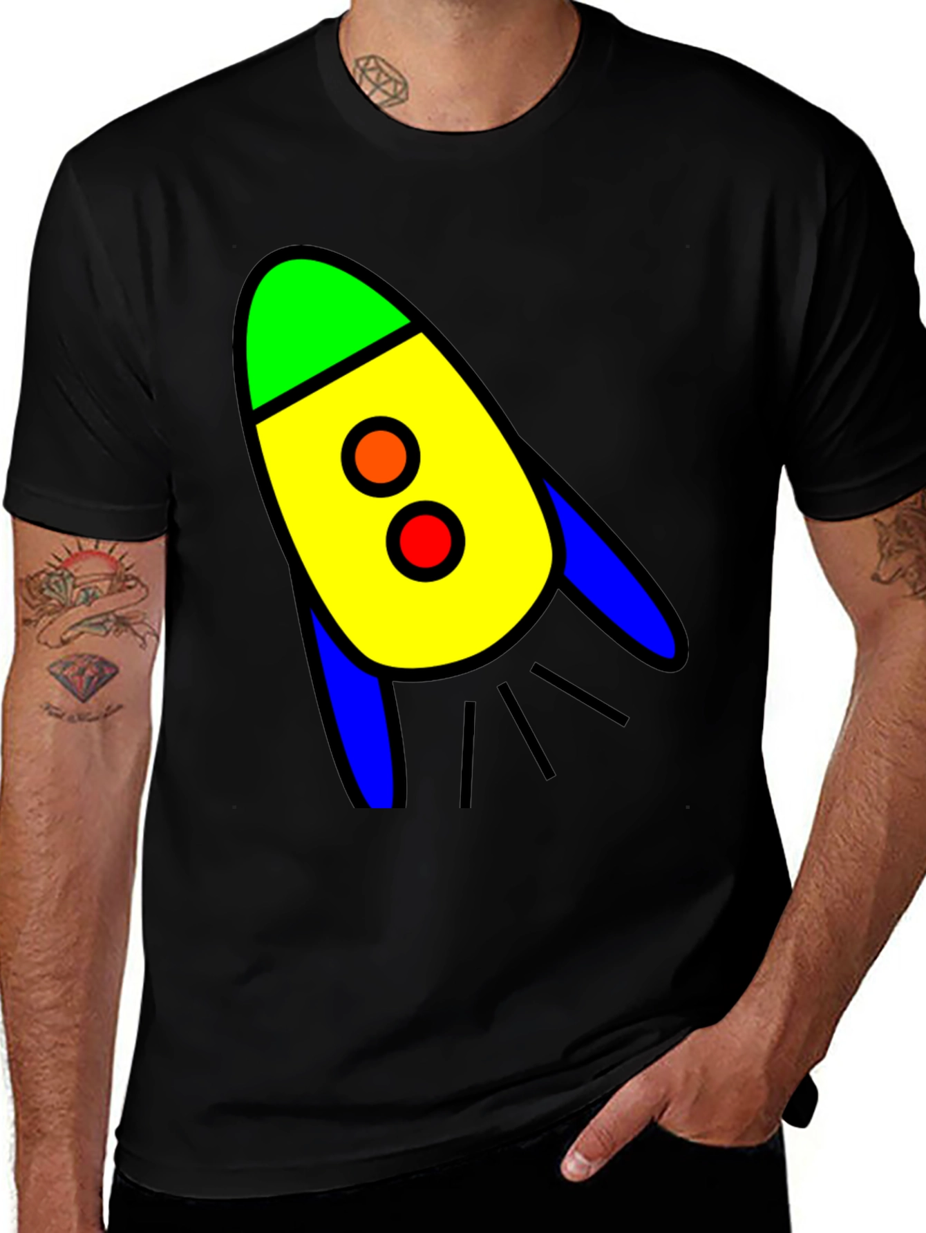 Variant 20 of Rocket Graphic Black T-Shirt