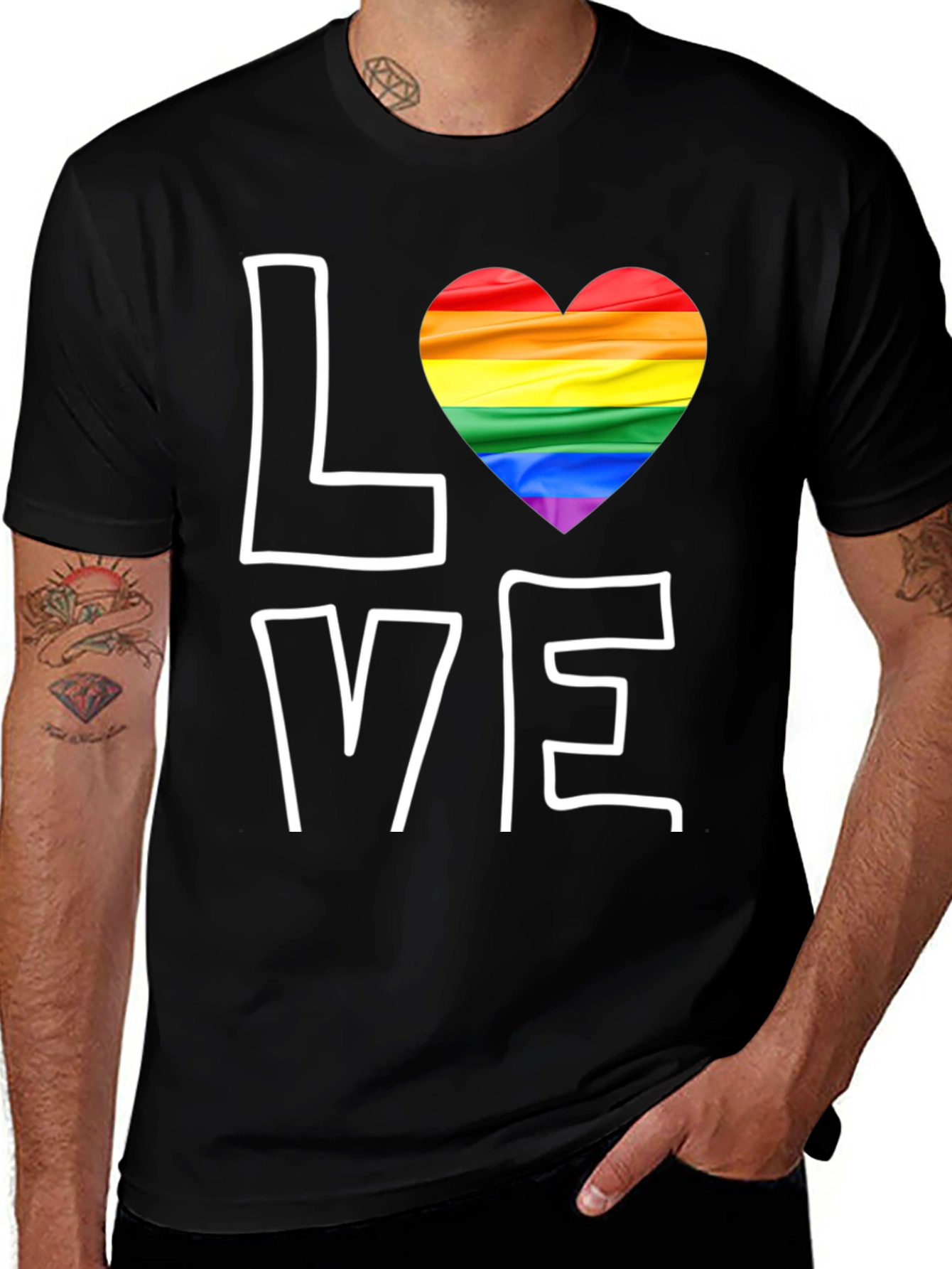 Love Rainbow Heart Graphic T-Shirt