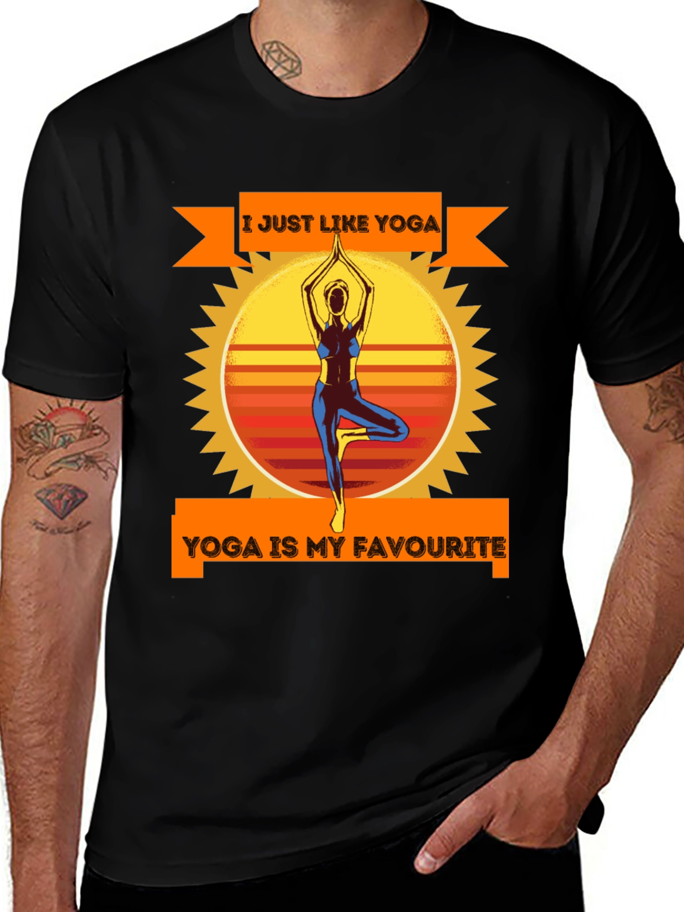 Variant 27 of Yoga Lover's Black T-Shirt