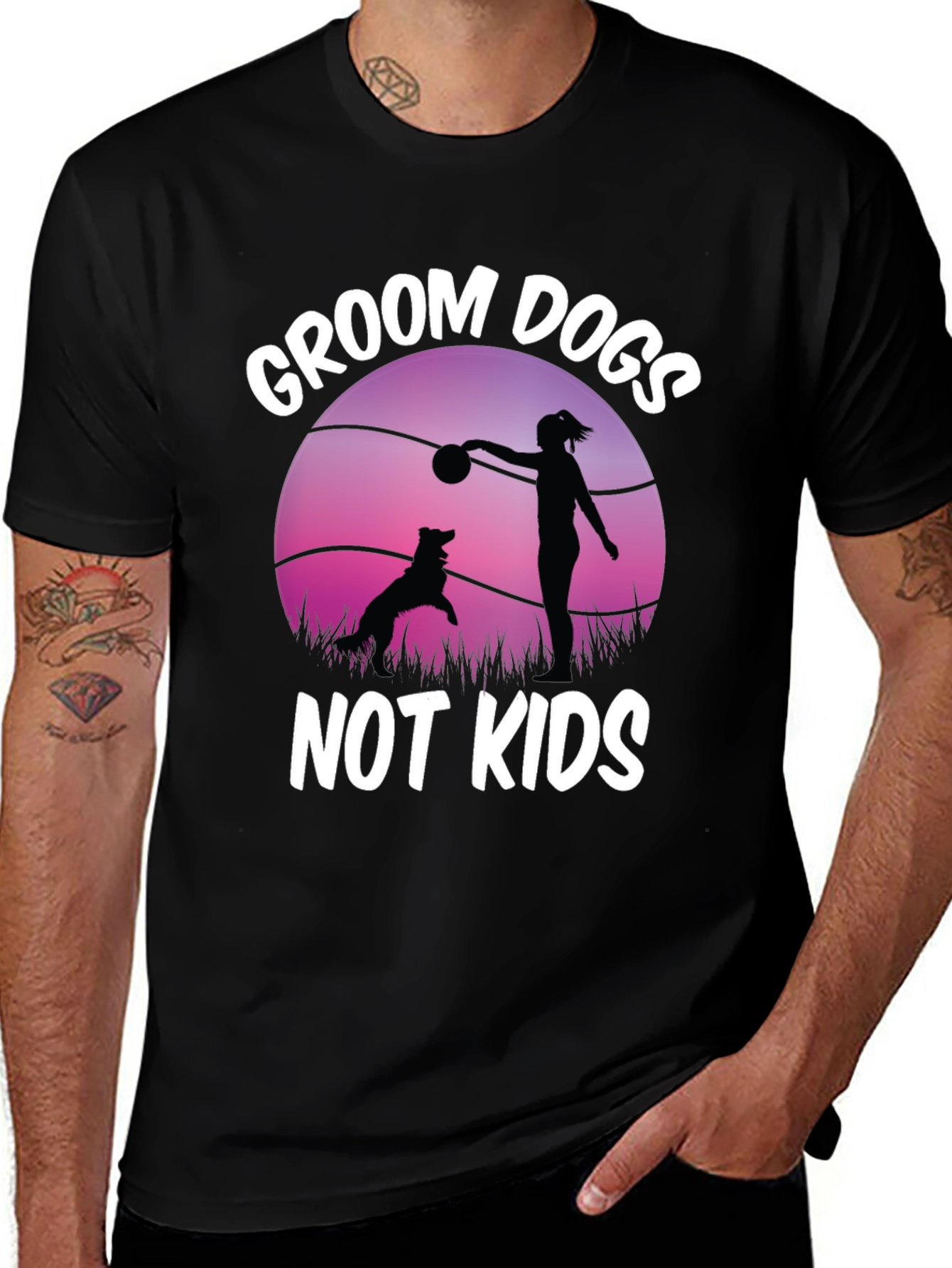 Variant 9 of Groom Dogs Not Kids Graphic Tee