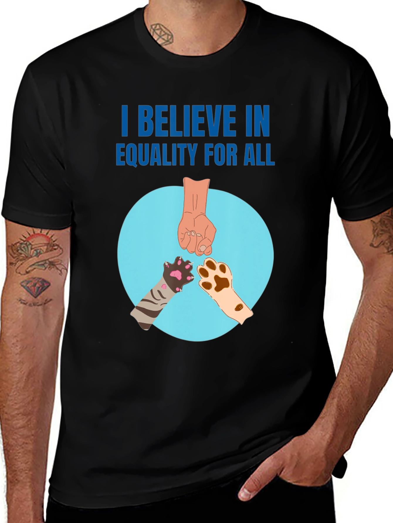 Variant 22 of Equality for All T-Shirt with Animal Paws