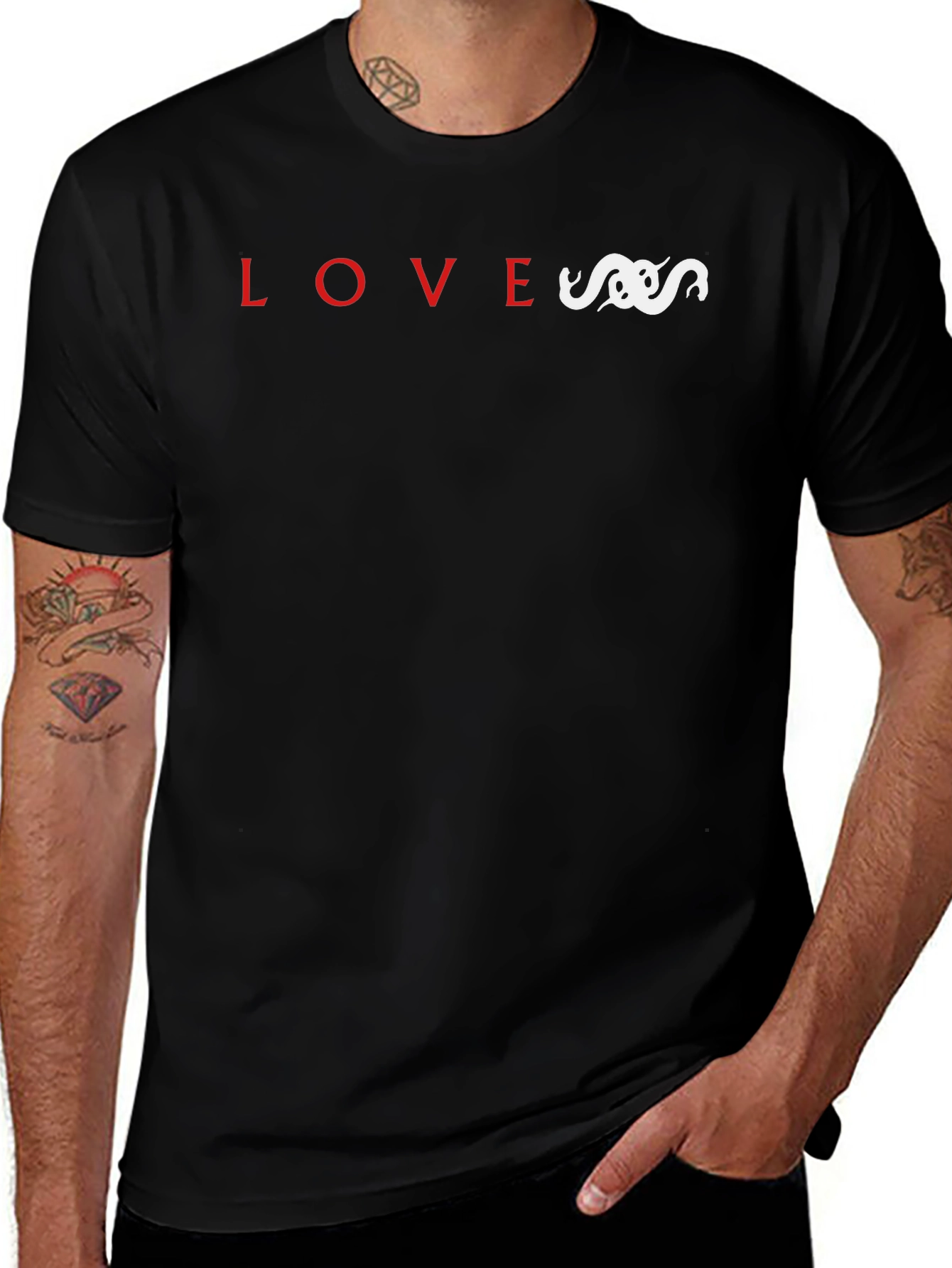 Variant 8 of Love Snake Print Tee - Casual Style