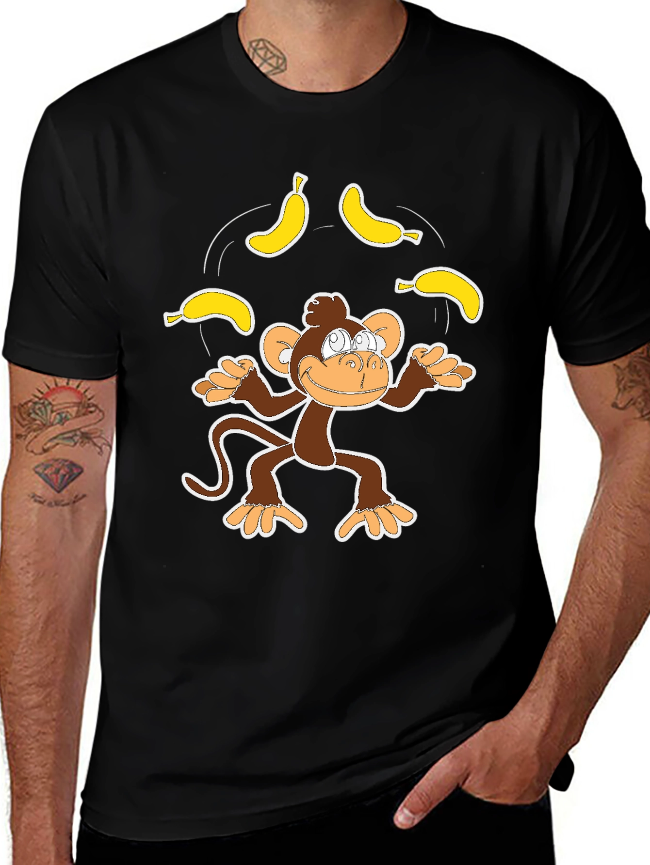 Variant 24 of Monkey Juggling Bananas Graphic Tee