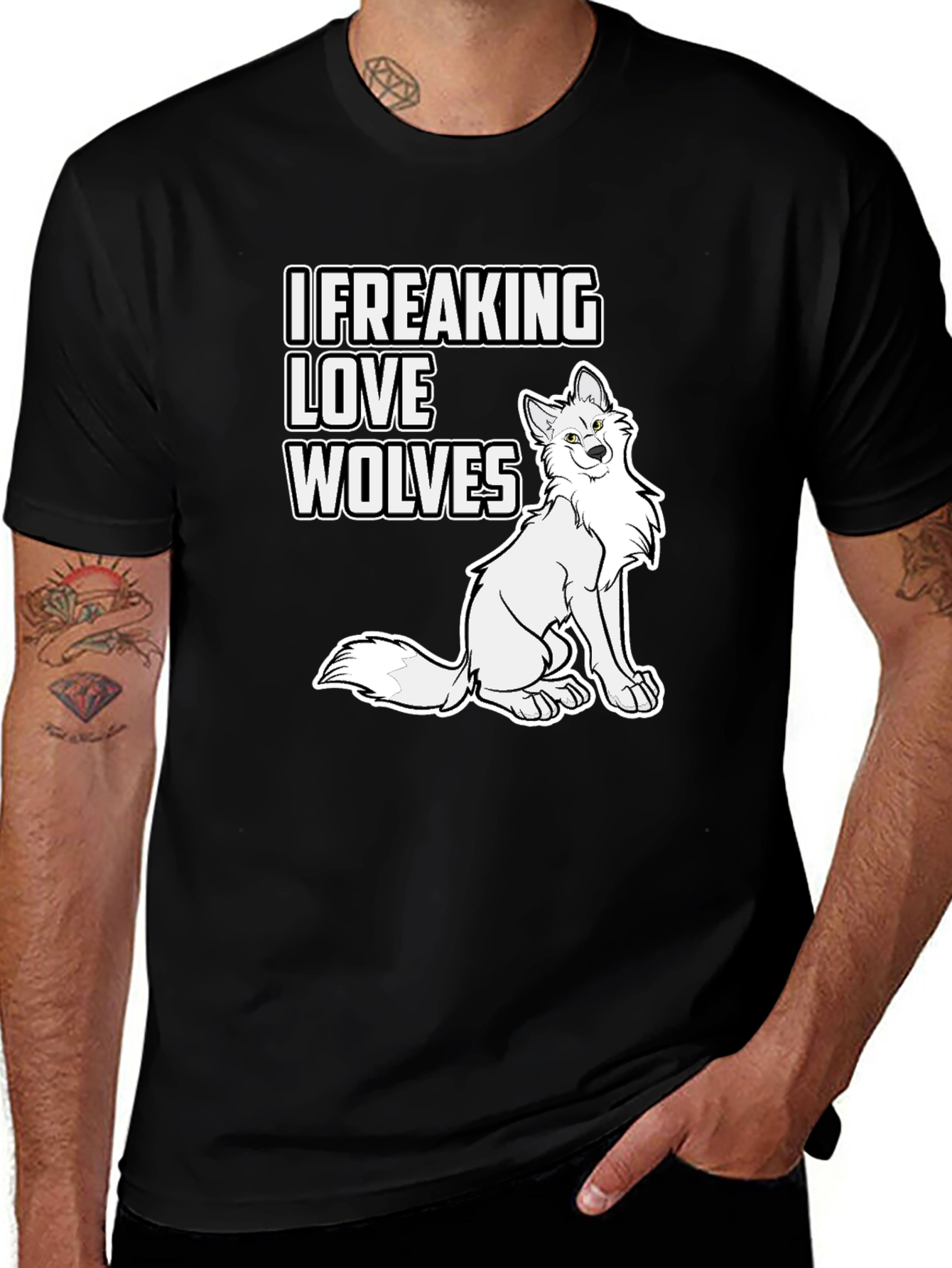 Variant 12 of I Freaking Love Wolves Graphic T-Shirt
