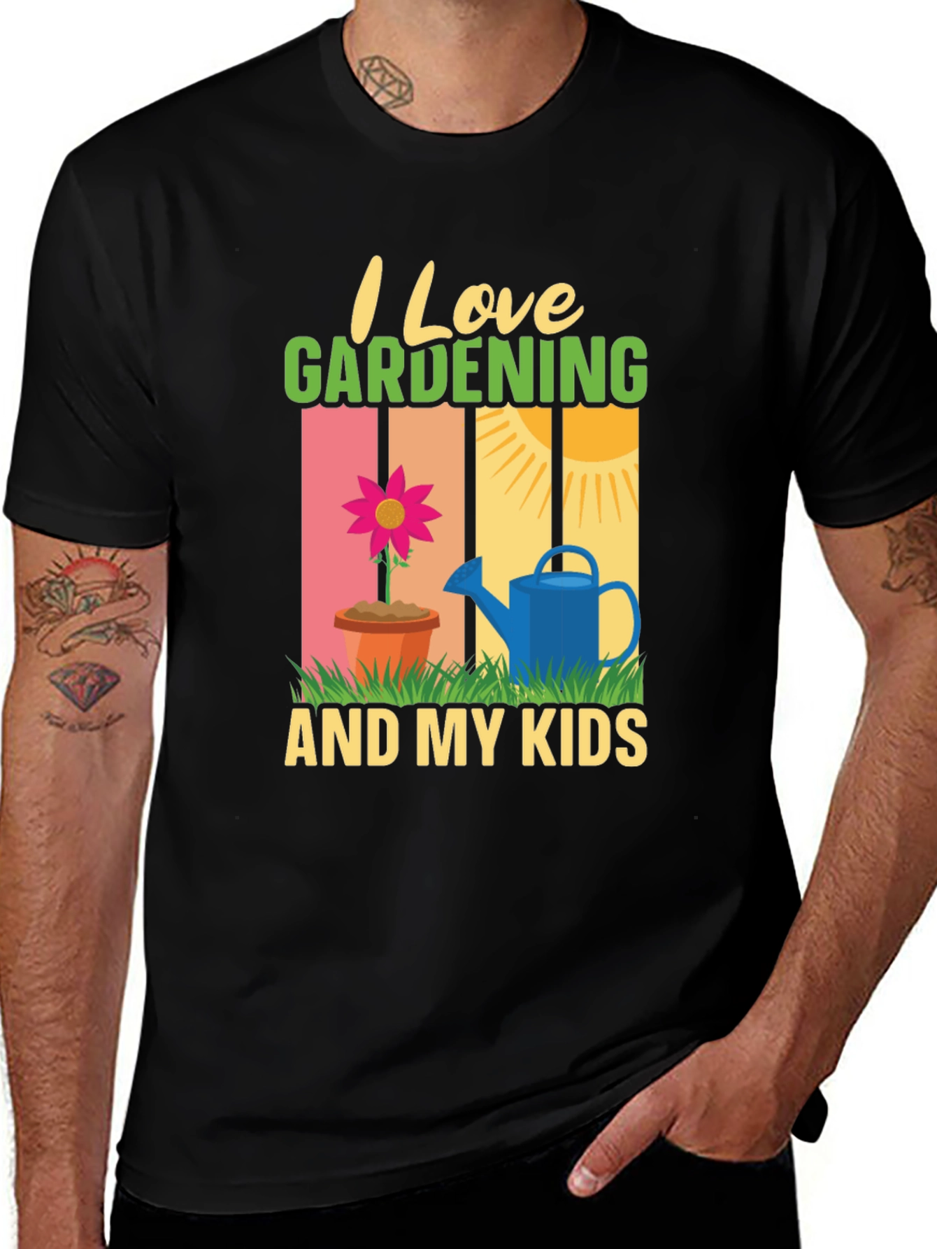 Variant 11 of I Love Gardening And My Kids T-Shirt