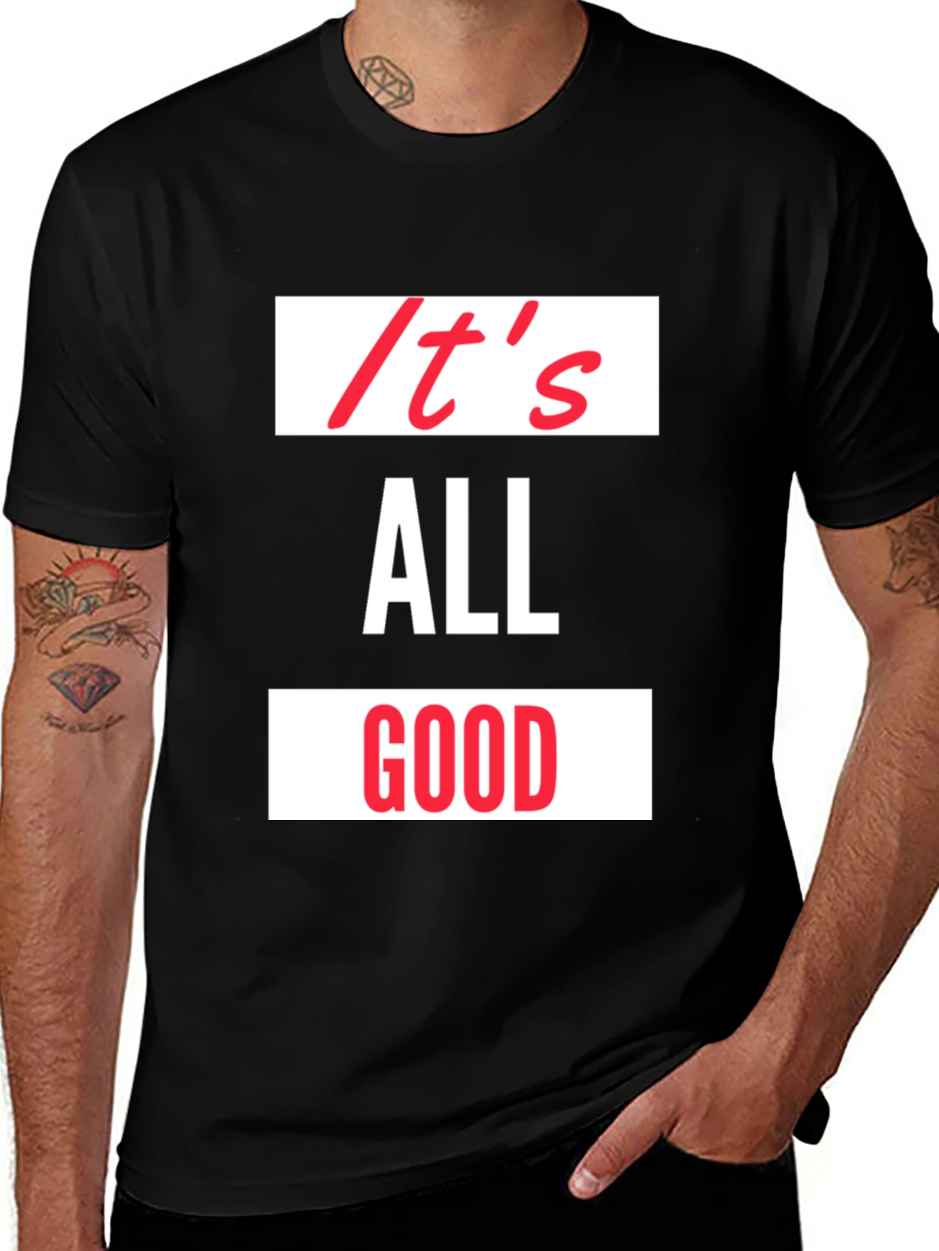 Variant 18 of It's All Good Graphic Tee - Black Casual Shirt
