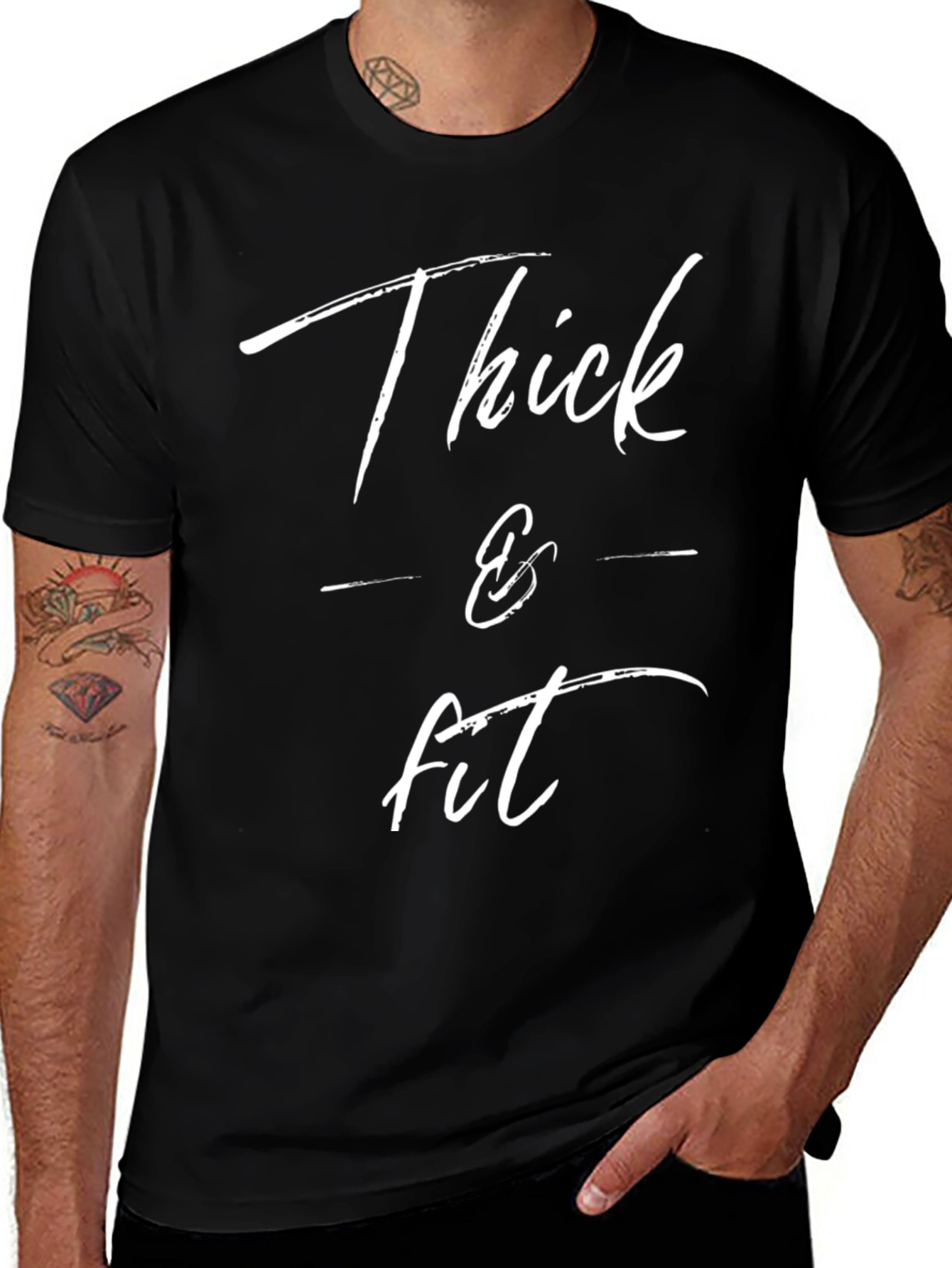 Variant 9 of Thick & Fit Graphic Tee - Black Casual T-Shirt