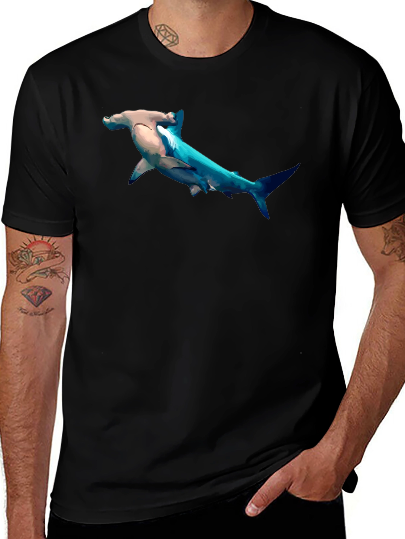 Variant 5 of Hammerhead Shark Graphic Print T-Shirt
