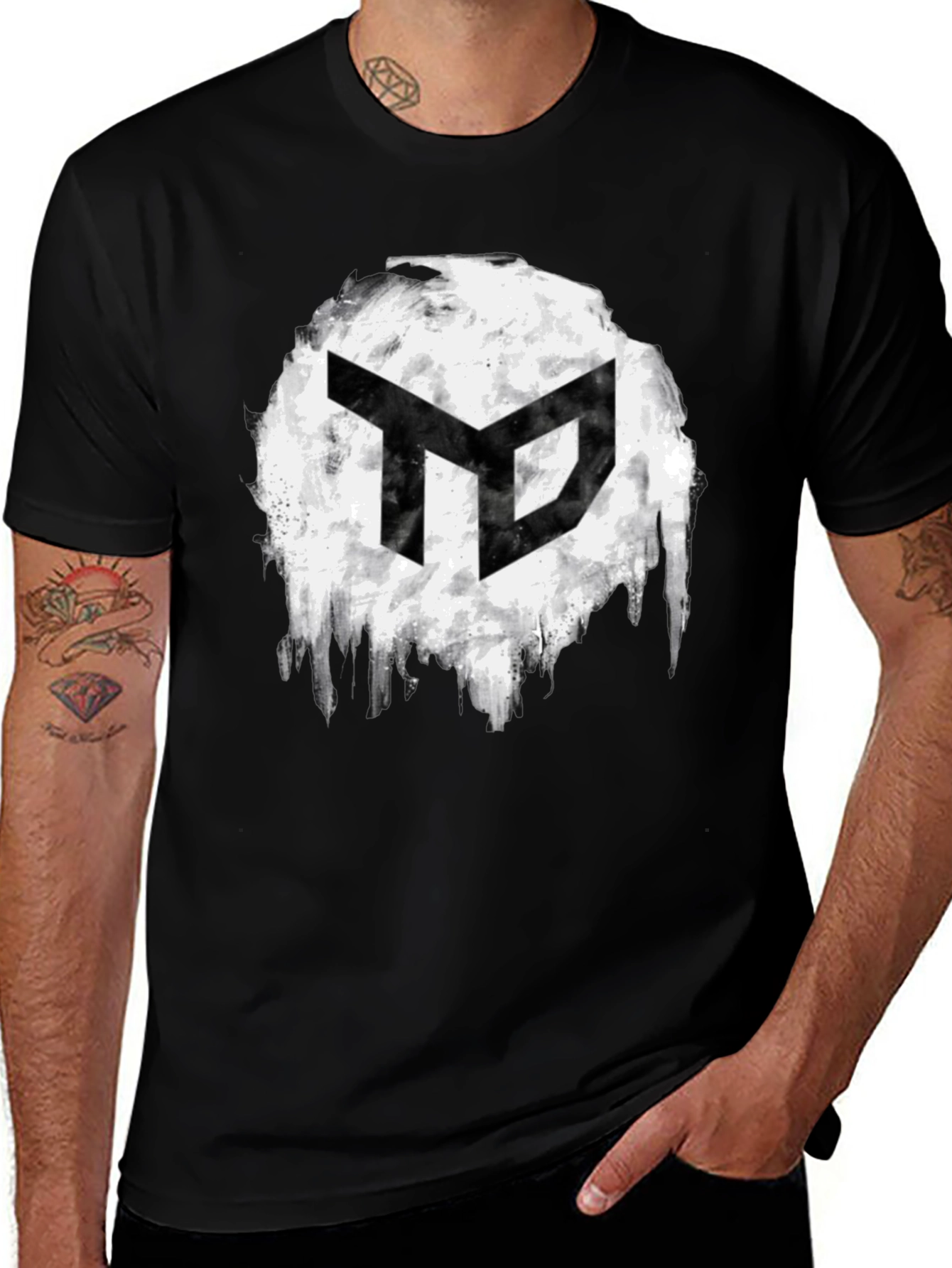Variant 24 of Abstract Logo Graphic Men's Black T-Shirt