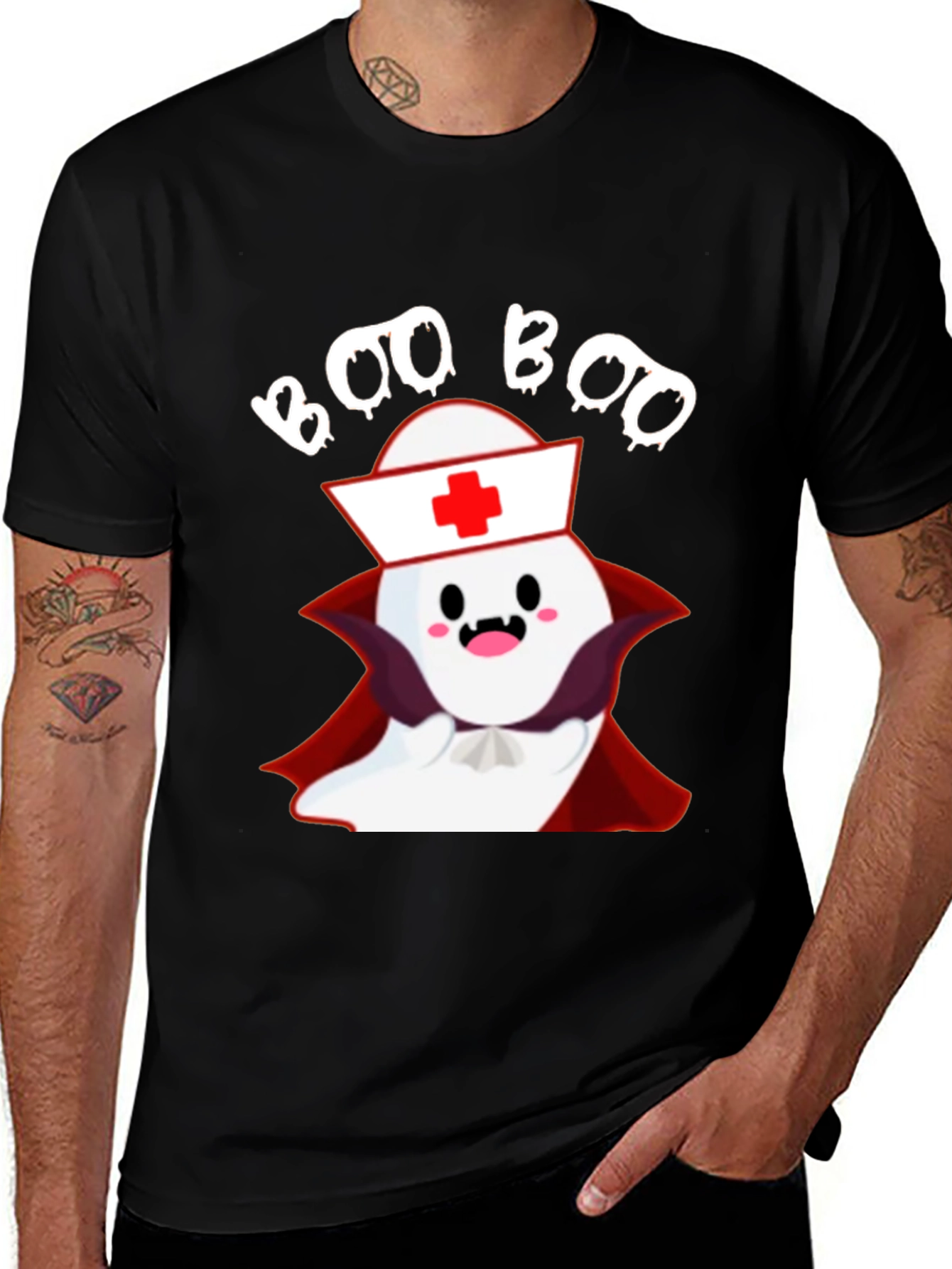 Boo Boo Nurse Ghost T-Shirt - Halloween Costume Tee