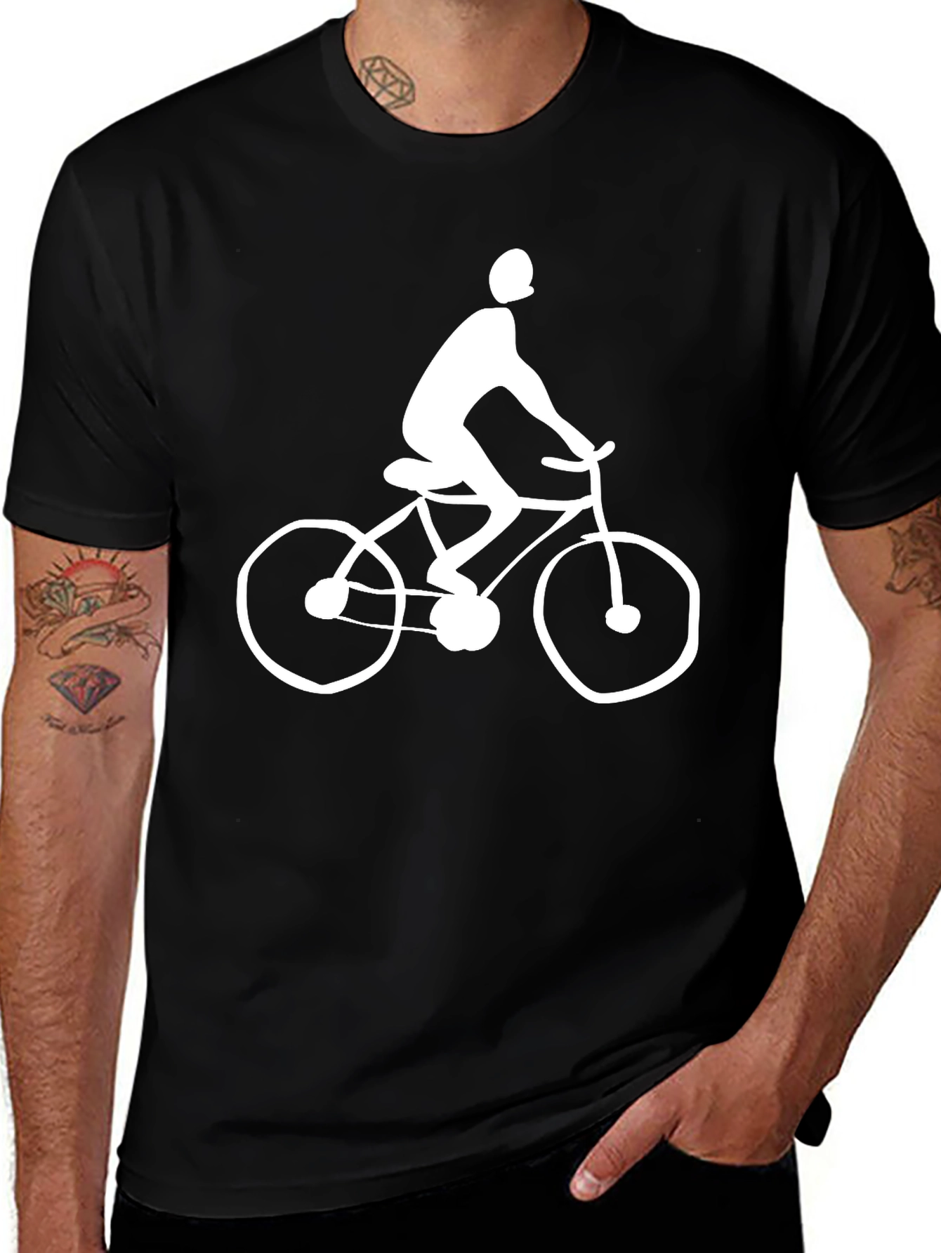 Variant 23 of Black T-Shirt with Cyclist Graphic