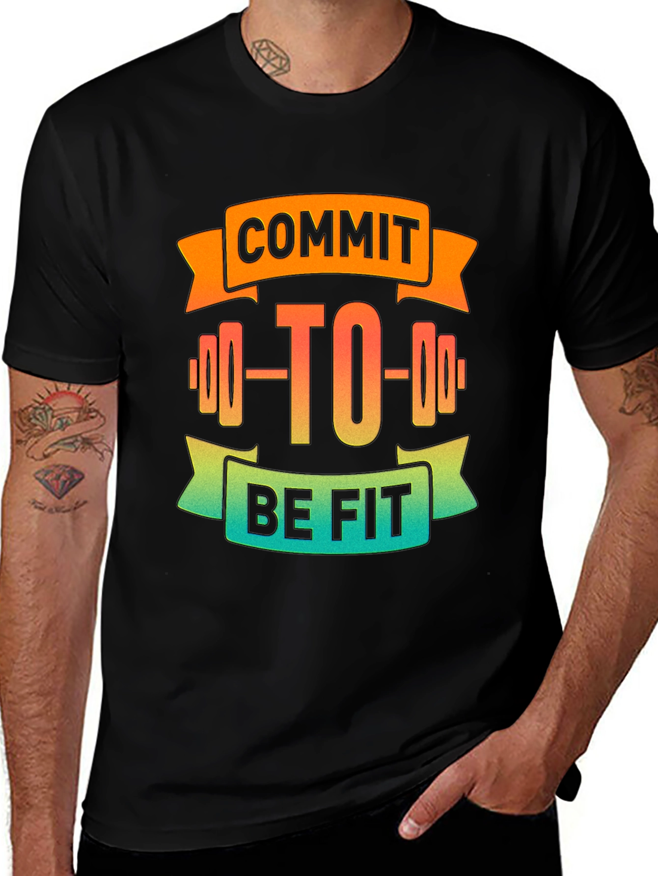 Commit to Be Fit Black Graphic Tee