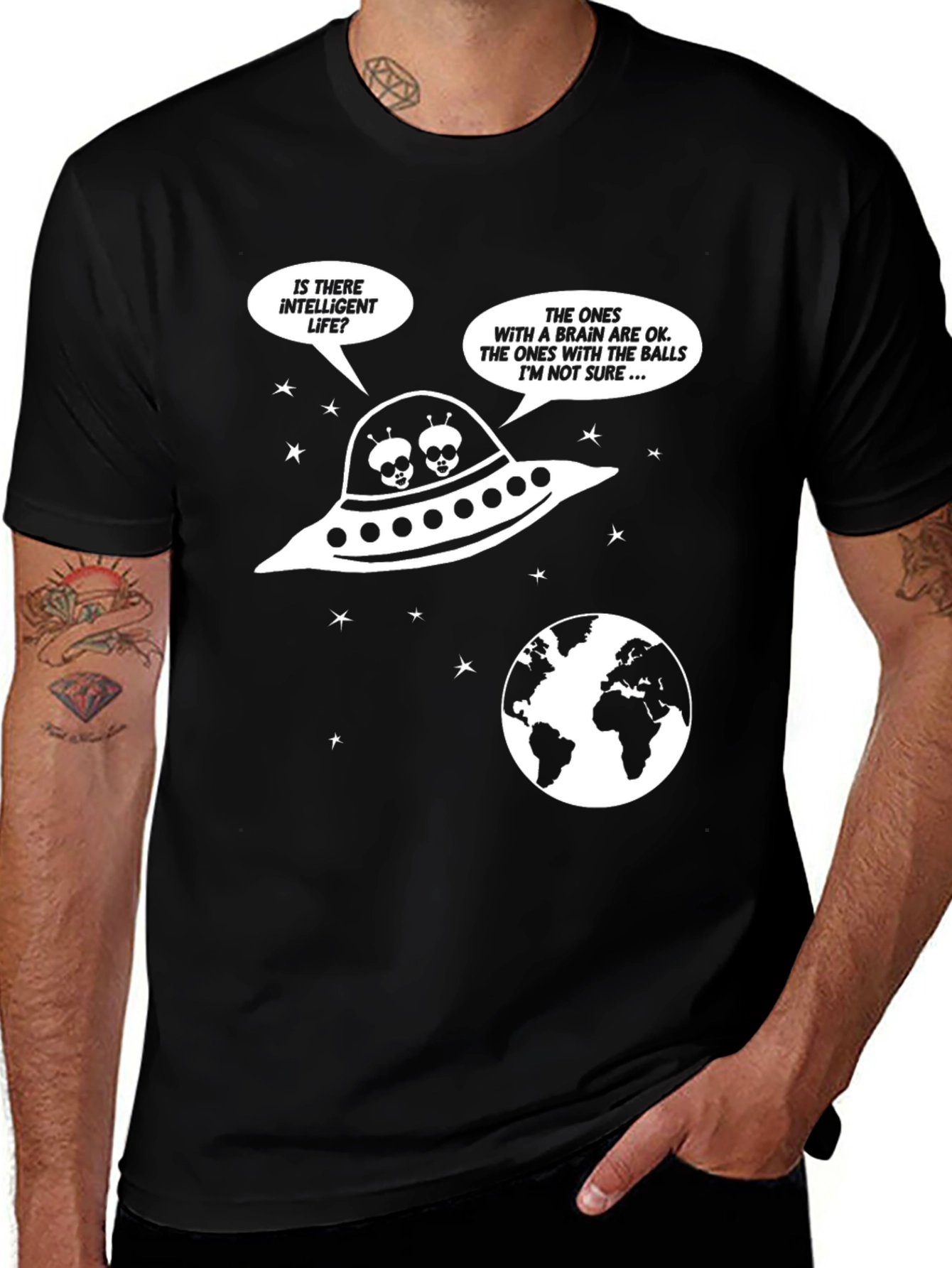 Variant 19 of Funny Alien T-Shirt - Is There Intelligent Life?