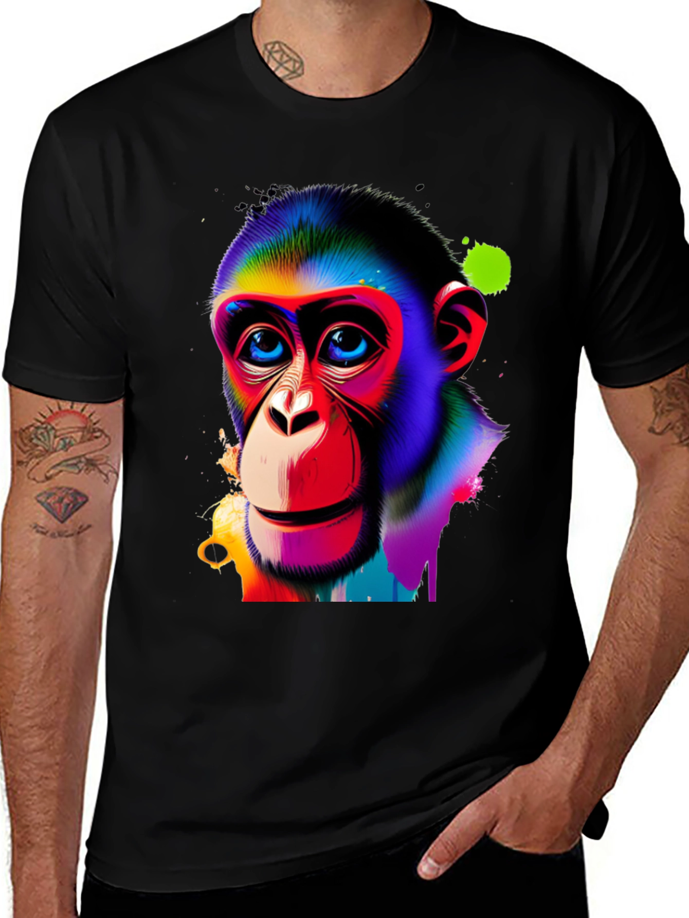 Variant 7 of Colorful Monkey Graphic T-Shirt