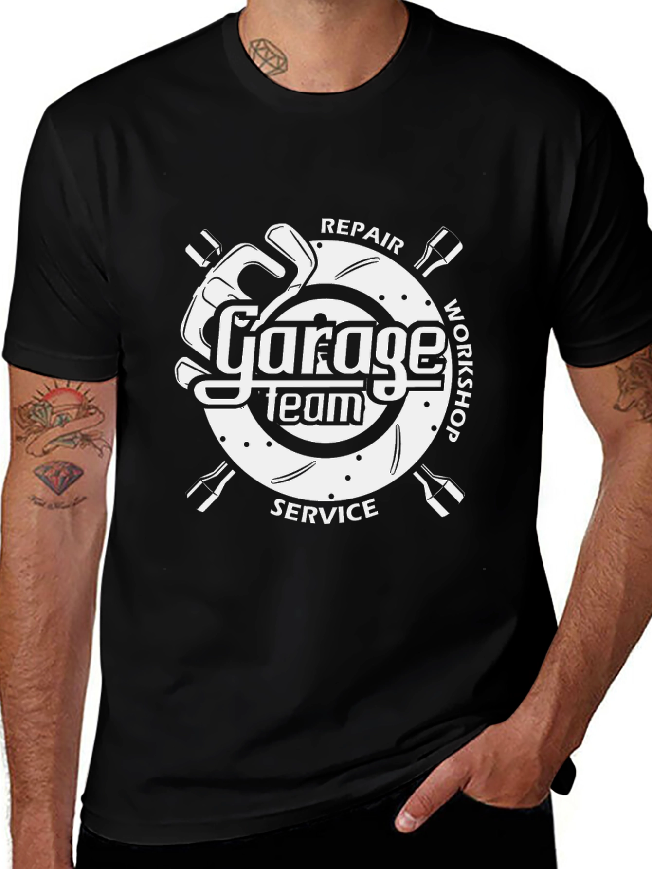 Garage Team Repair Service T-Shirt - Mechanic Workshop Tee