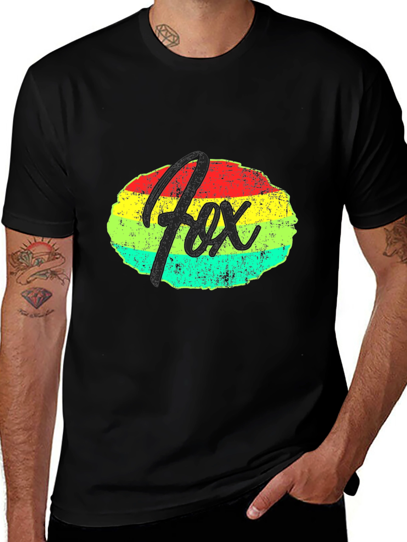 Variant 29 of Retro "Fox" Graphic T-Shirt - Vintage Style Men's Tee
