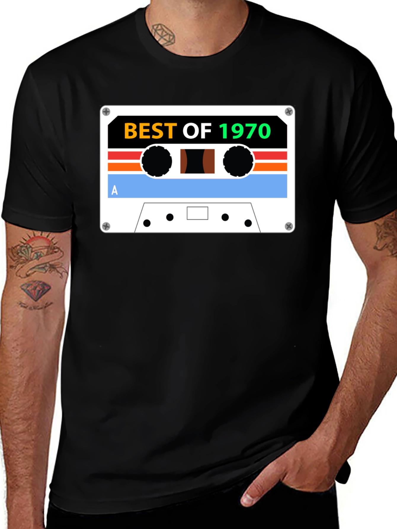 Variant 7 of Retro Best of 1970 Cassette Tape Graphic T-Shirt