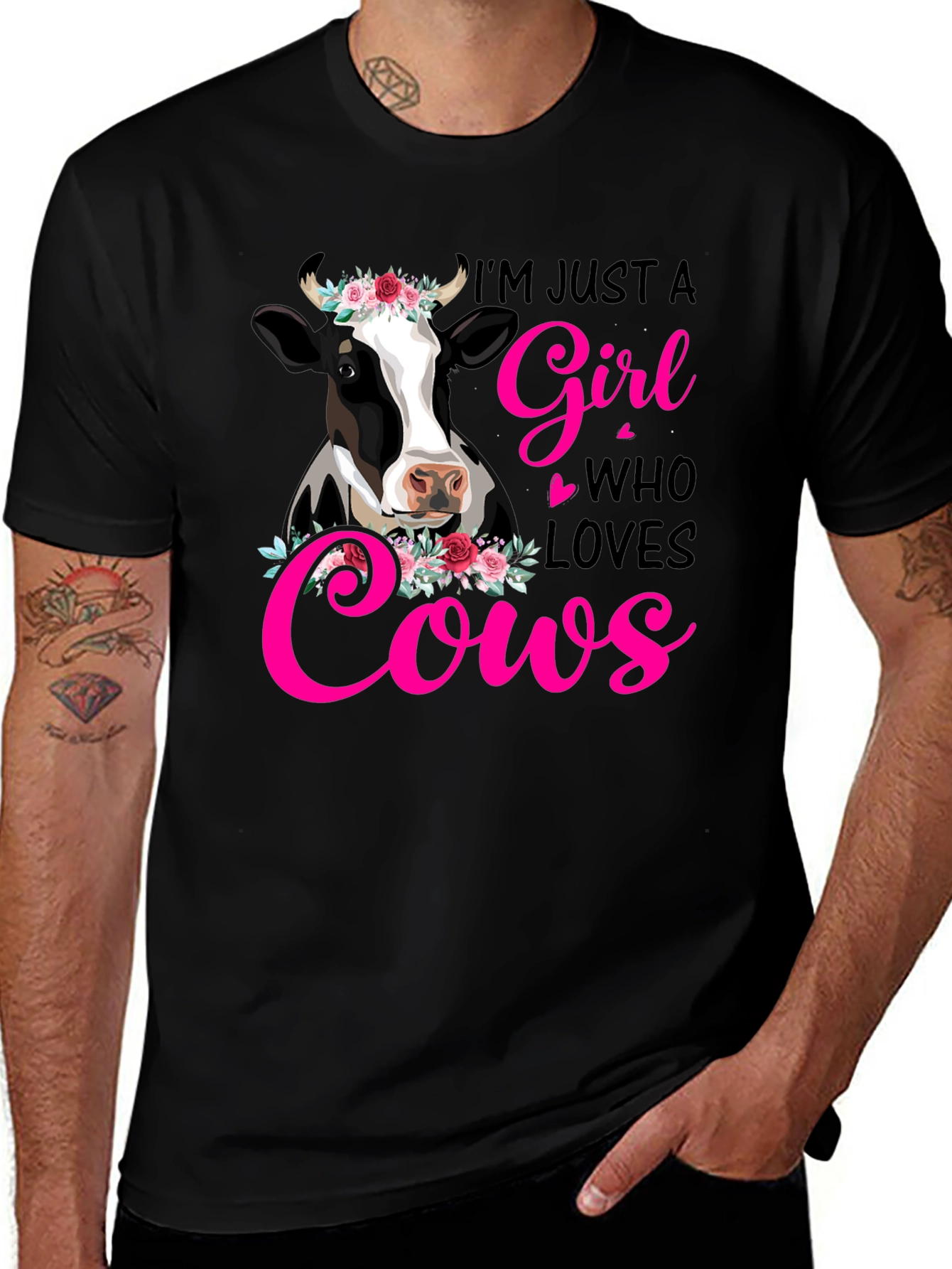 Variant 5 of I'm Just a Girl Who Loves Cows Graphic Tee