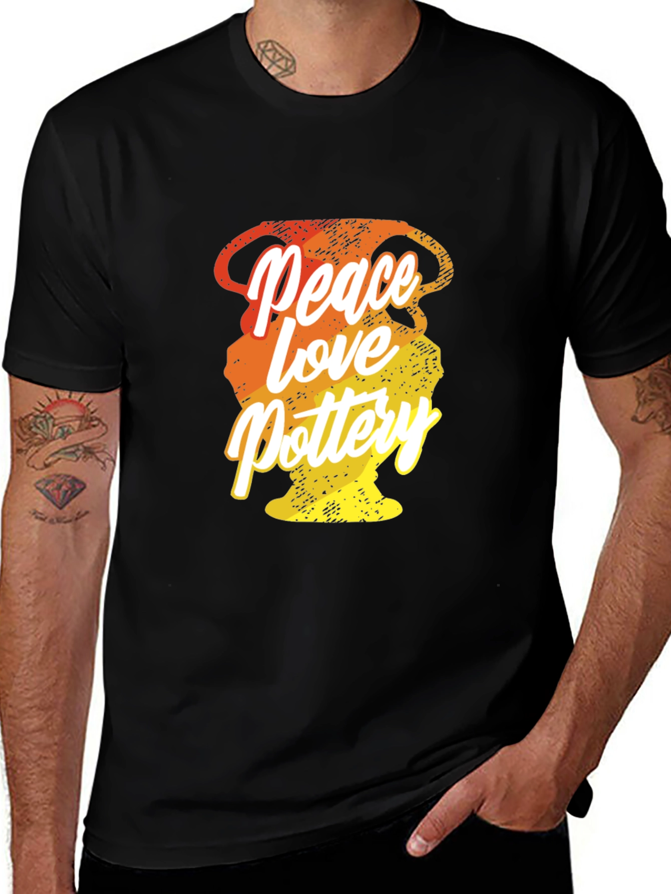 Variant 9 of Peace Love Pottery Graphic T-Shirt - Stylish Crew Neck Tee