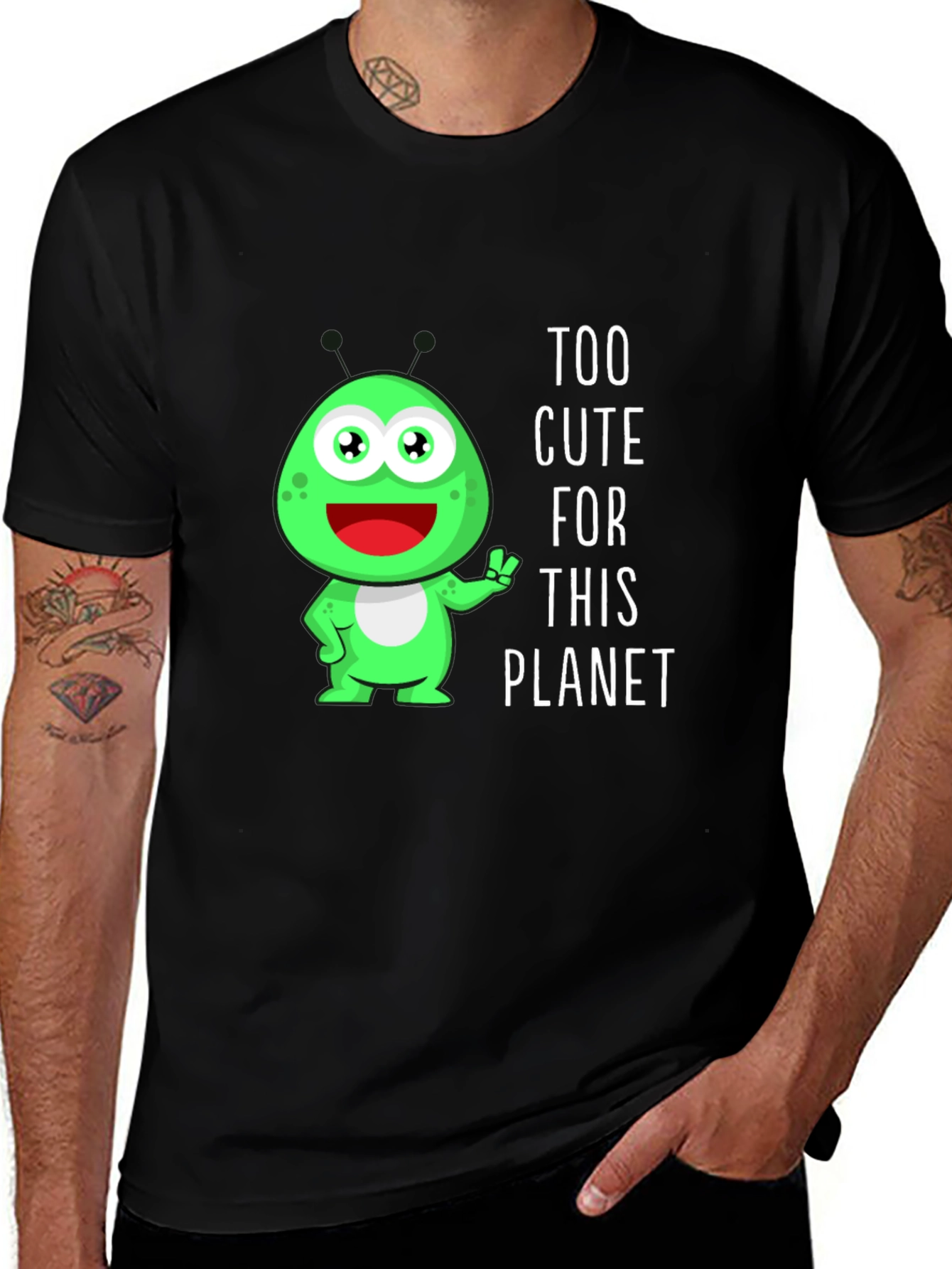 Variant 18 of Too Cute Alien Graphic T-Shirt