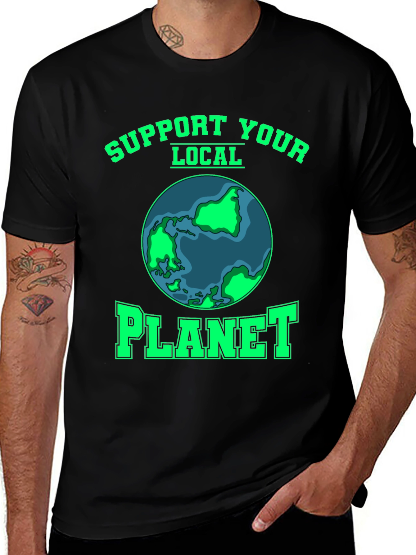 Variant 2 of Support Your Local Planet T-Shirt