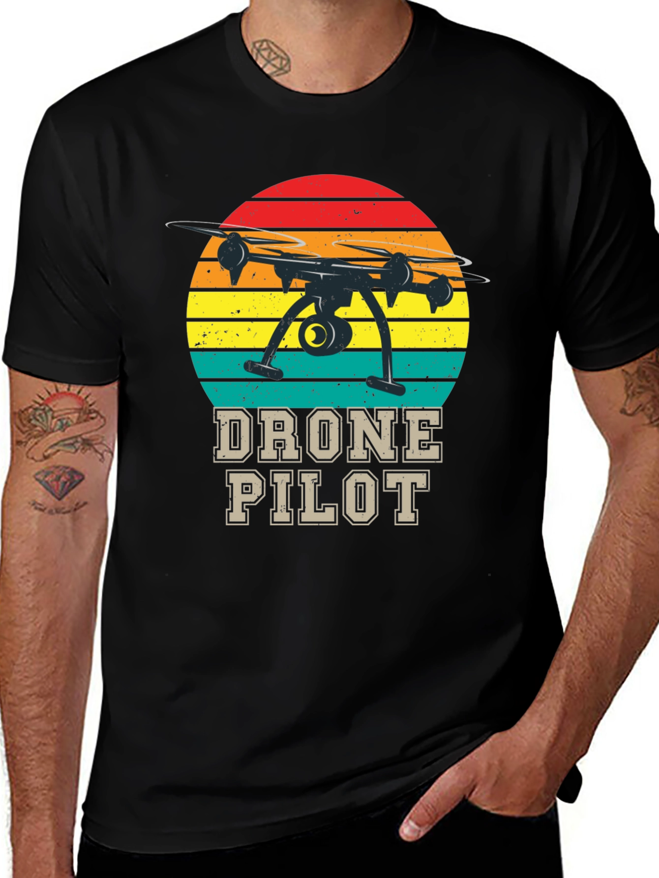 Variant 25 of Drone Pilot Retro T-Shirt - Aviation Enthusiast Tee