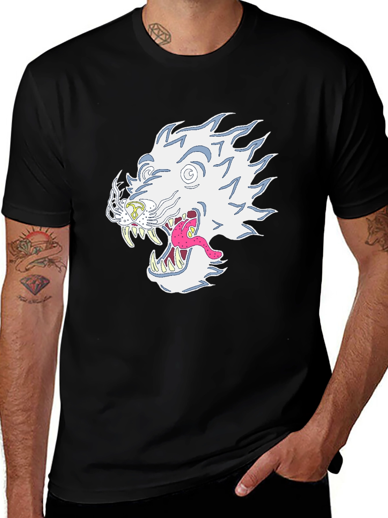 Variant 6 of Psychedelic Wolf Graphic T-Shirt
