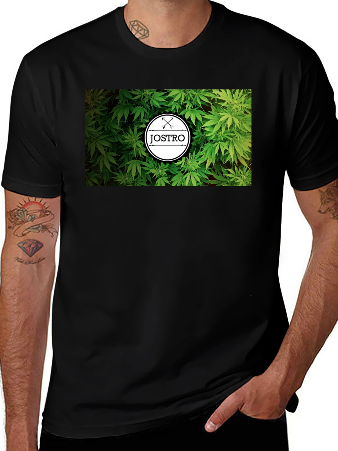 Variant 29 of JOSTRO Weed Graphic Black T-Shirt