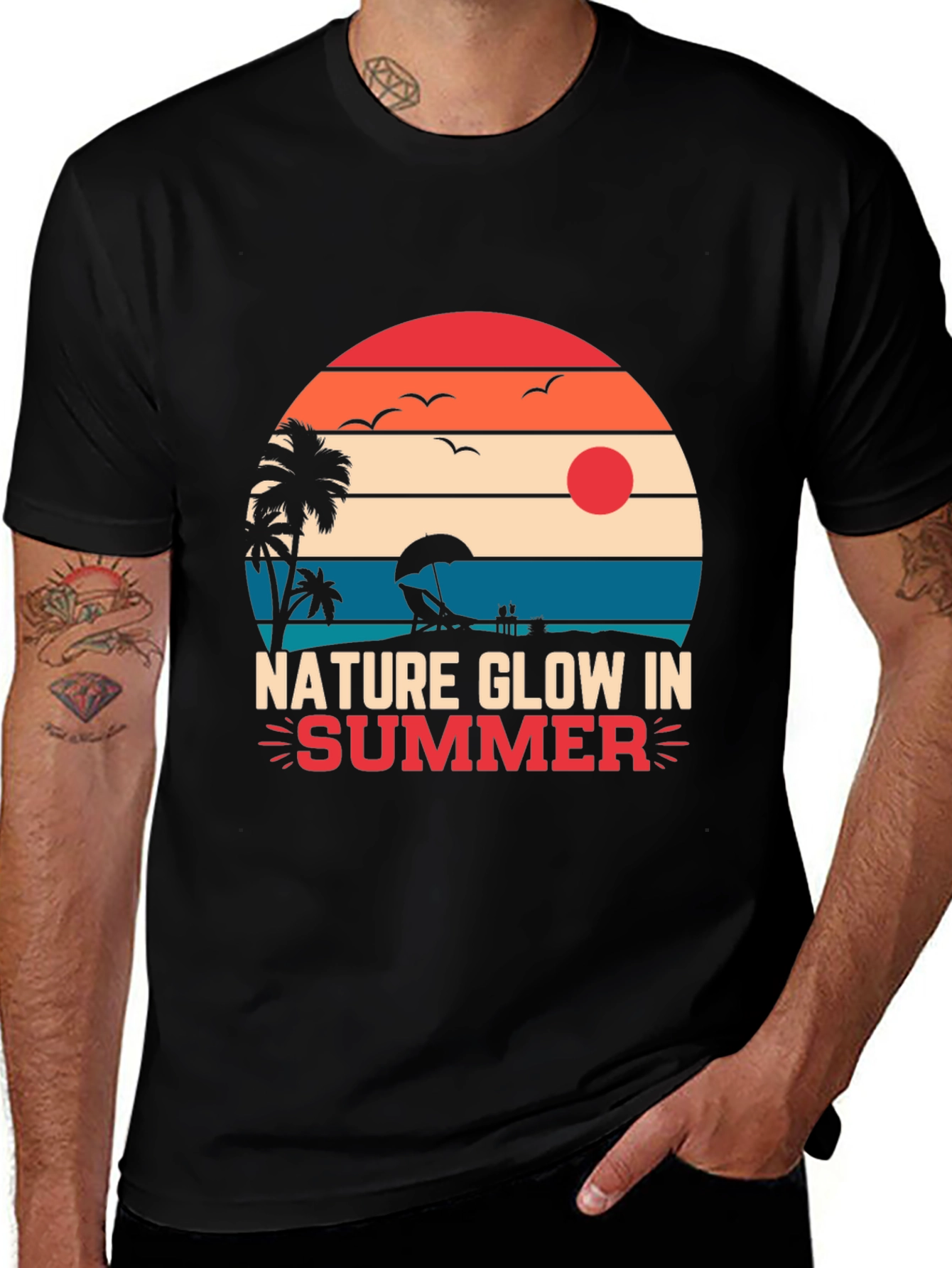 Variant 13 of Nature Glow Summer Black Graphic T-Shirt