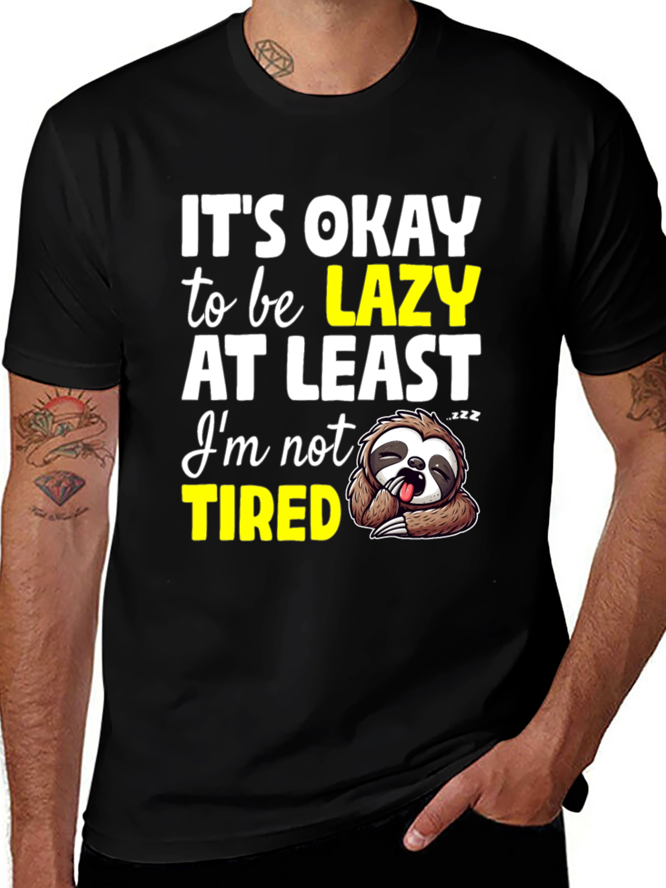 Variant 16 of Lazy Sloth Graphic T-Shirt - Comfortable & Funny